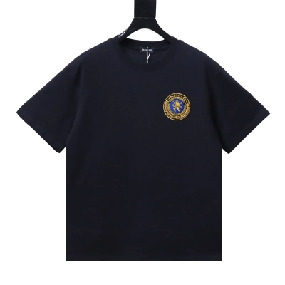 Balenciaga Black 26SS Chest Emblem Embroidered T-shirt h150 01