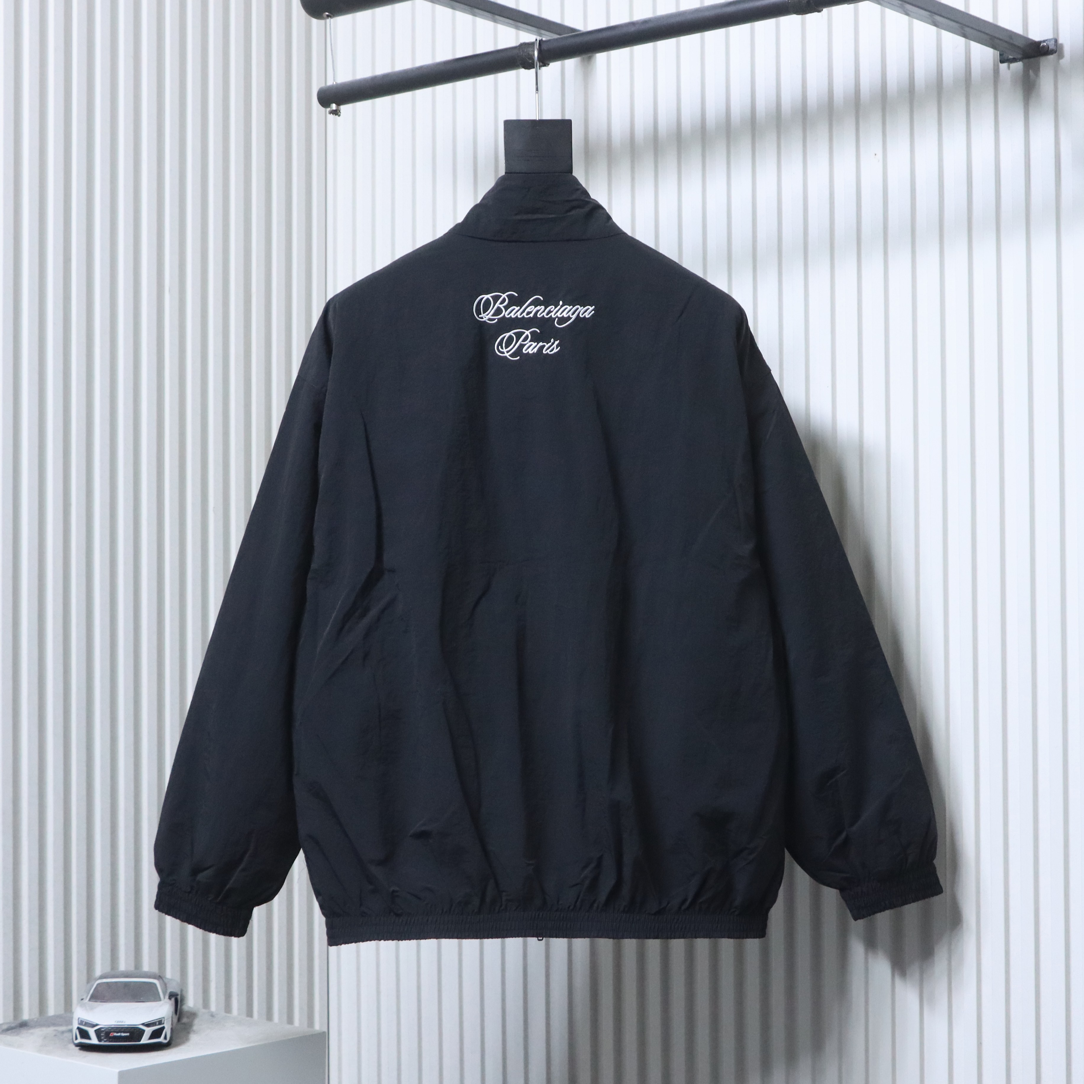 Balenciaga Black 26SS Cursive Signature Letter Embroidered Tracksuit Jacket h270