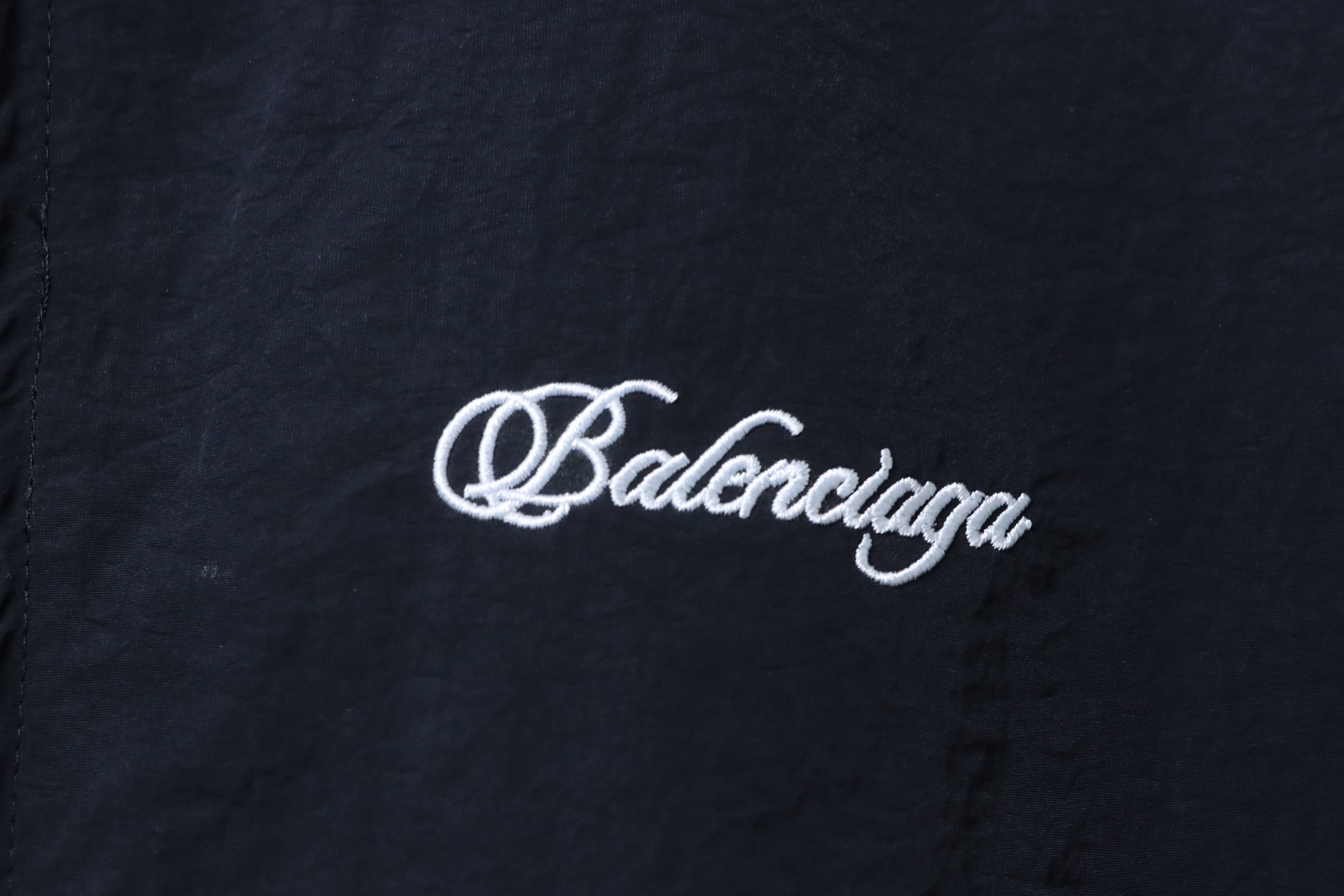 Balenciaga Black 26SS Cursive Signature Letter Embroidered Tracksuit Jacket h270