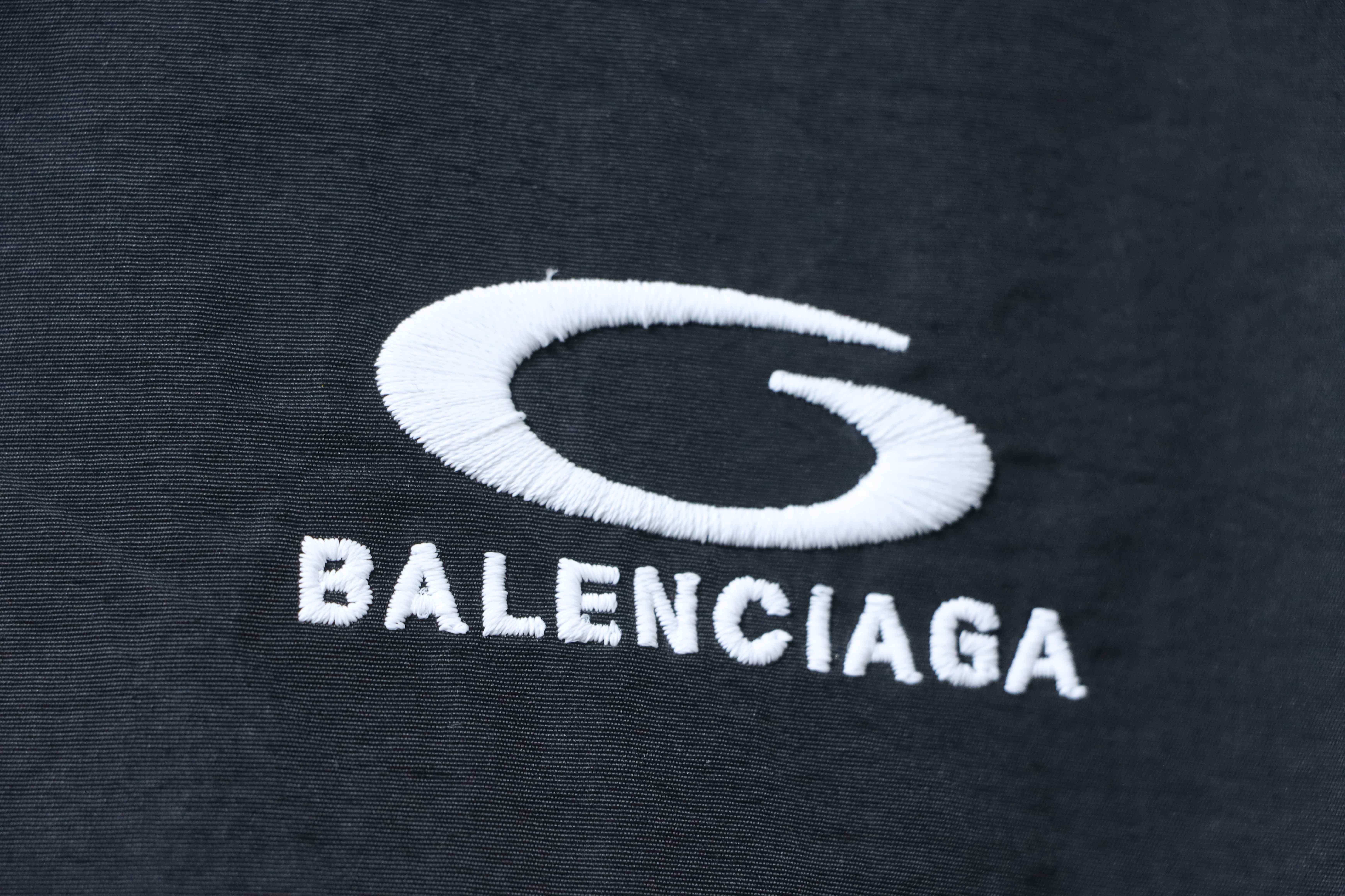 Balenciaga Black 26SS Front and Back Half-Ring Letter Embroidered Tracksuit Jacket h270