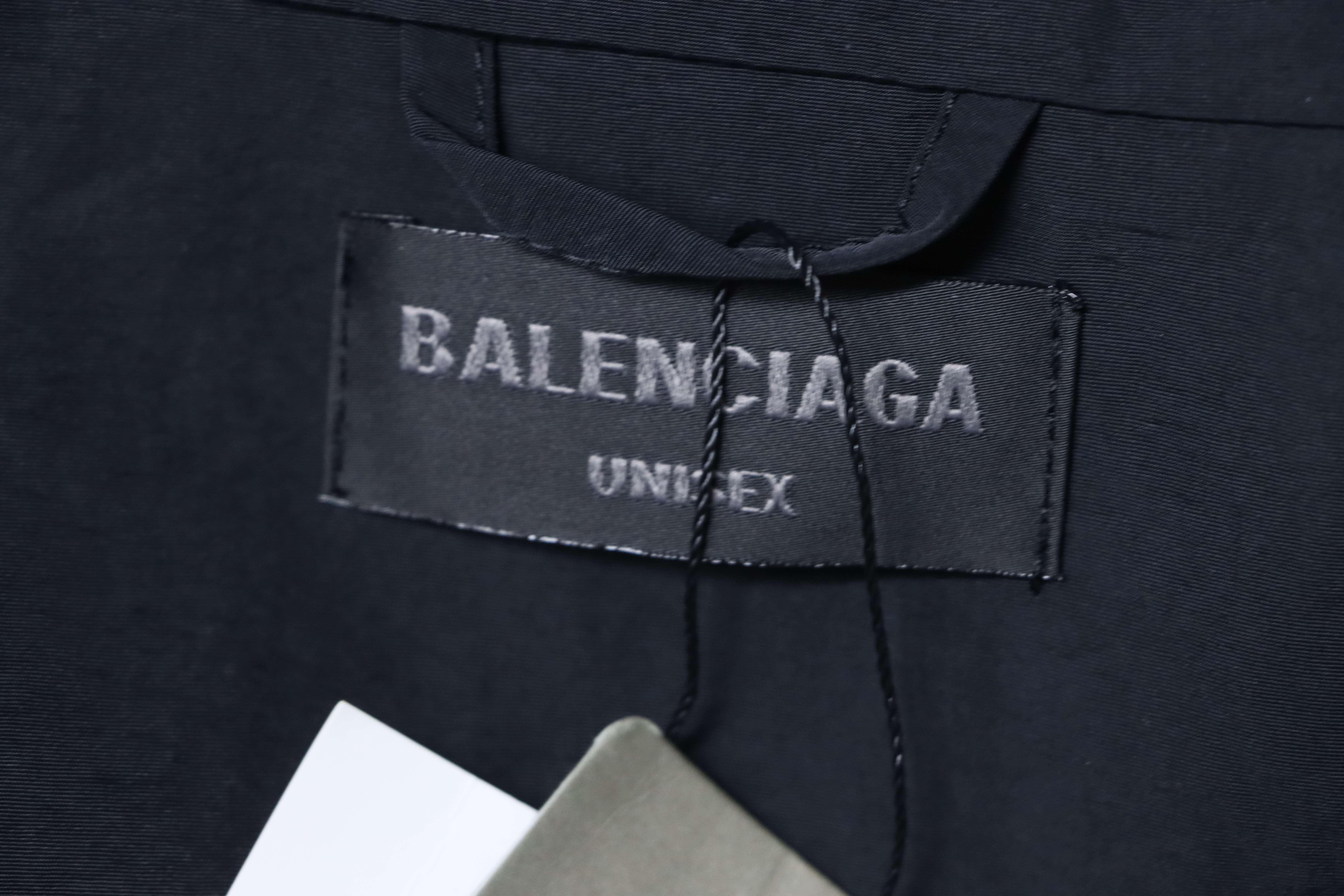 Balenciaga Black 26SS Front and Back Half-Ring Letter Embroidered Tracksuit Jacket h270