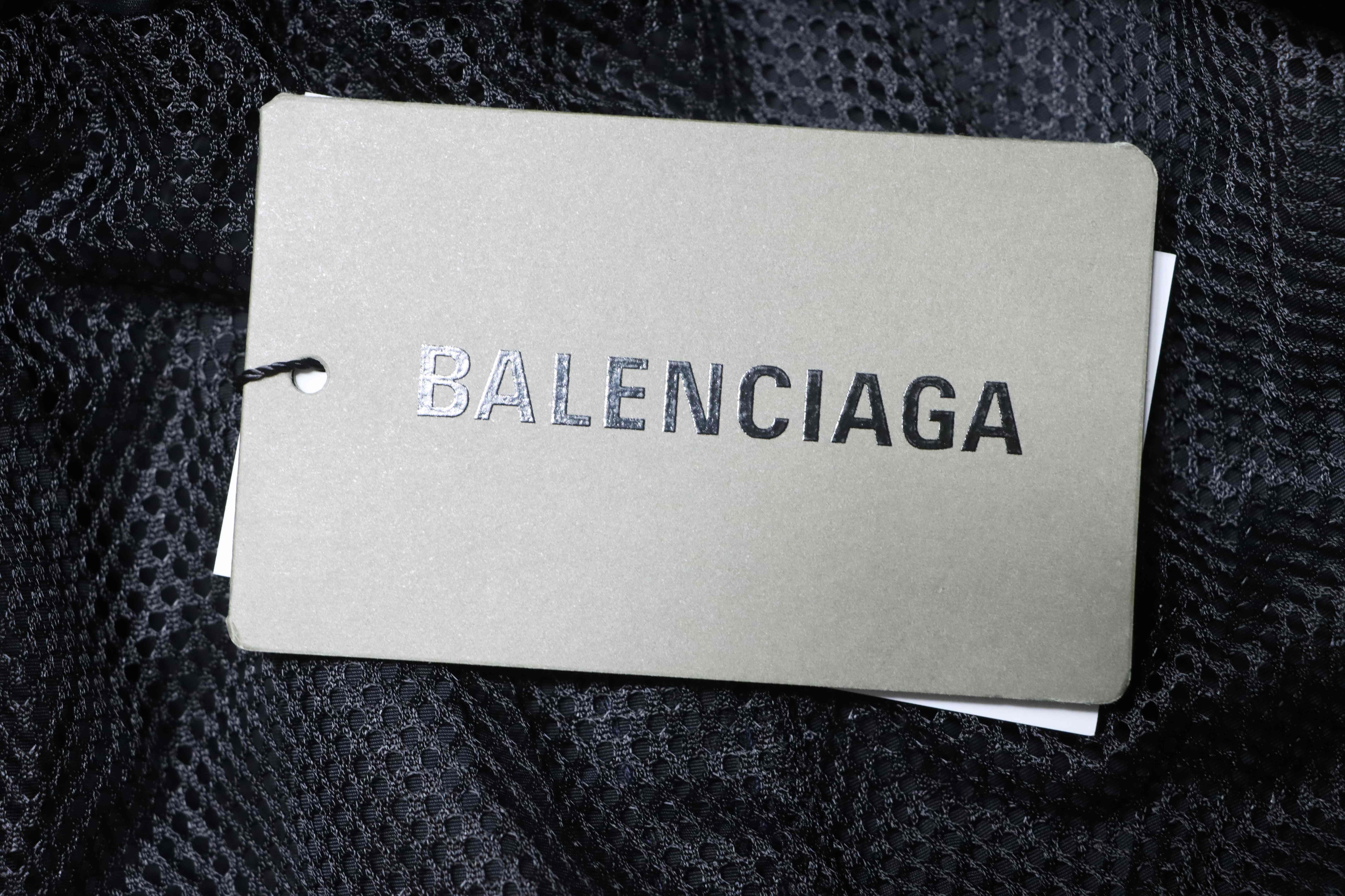 Balenciaga Black 26SS Front and Back Half-Ring Letter Embroidered Tracksuit Pants h230