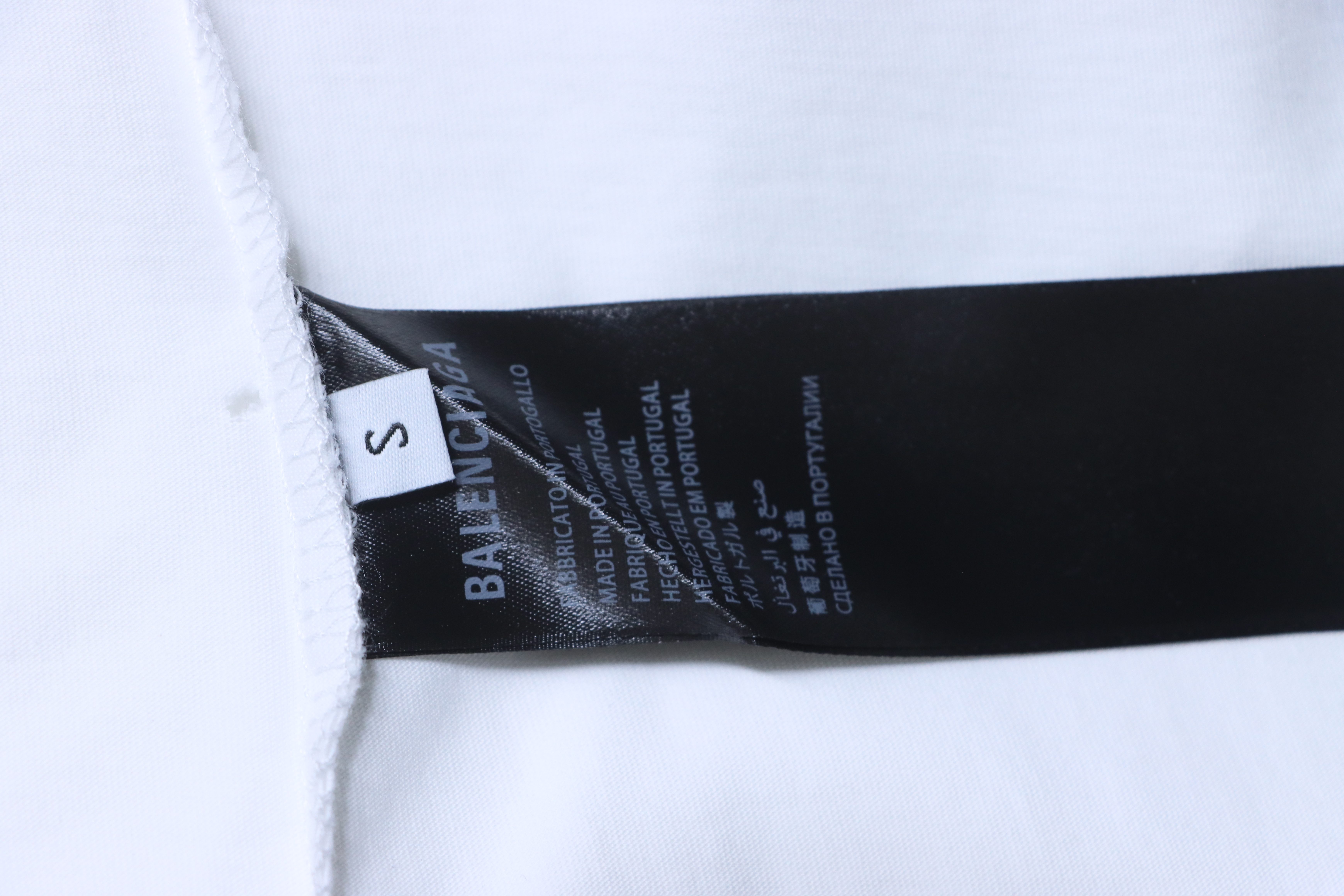 Balenciaga White 26SS Glossy Double-Layer Wrinkled Tape T-shirt h190