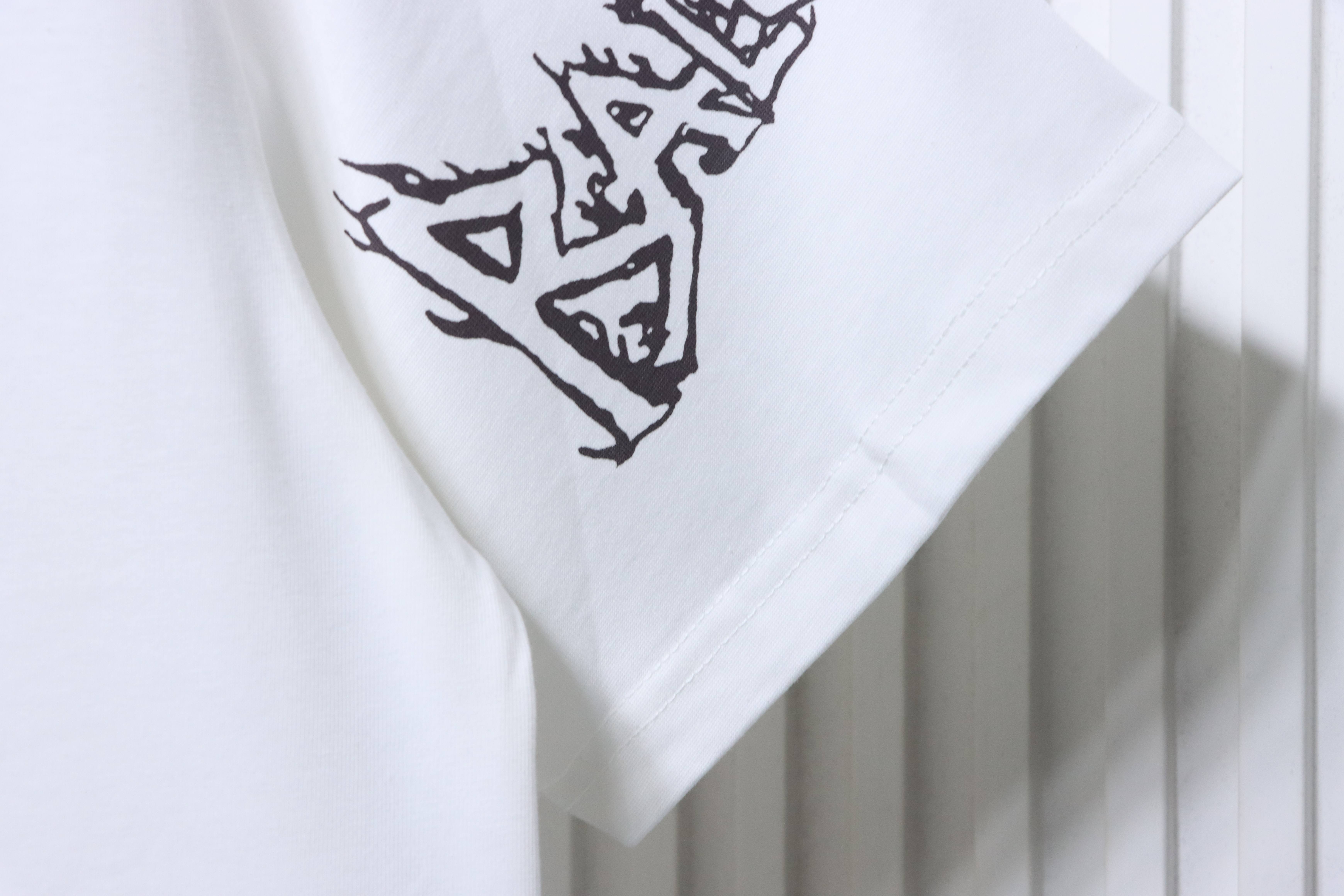 Balenciaga White Allover Letter Direct-Print Breathable Graffiti T-shirt h160