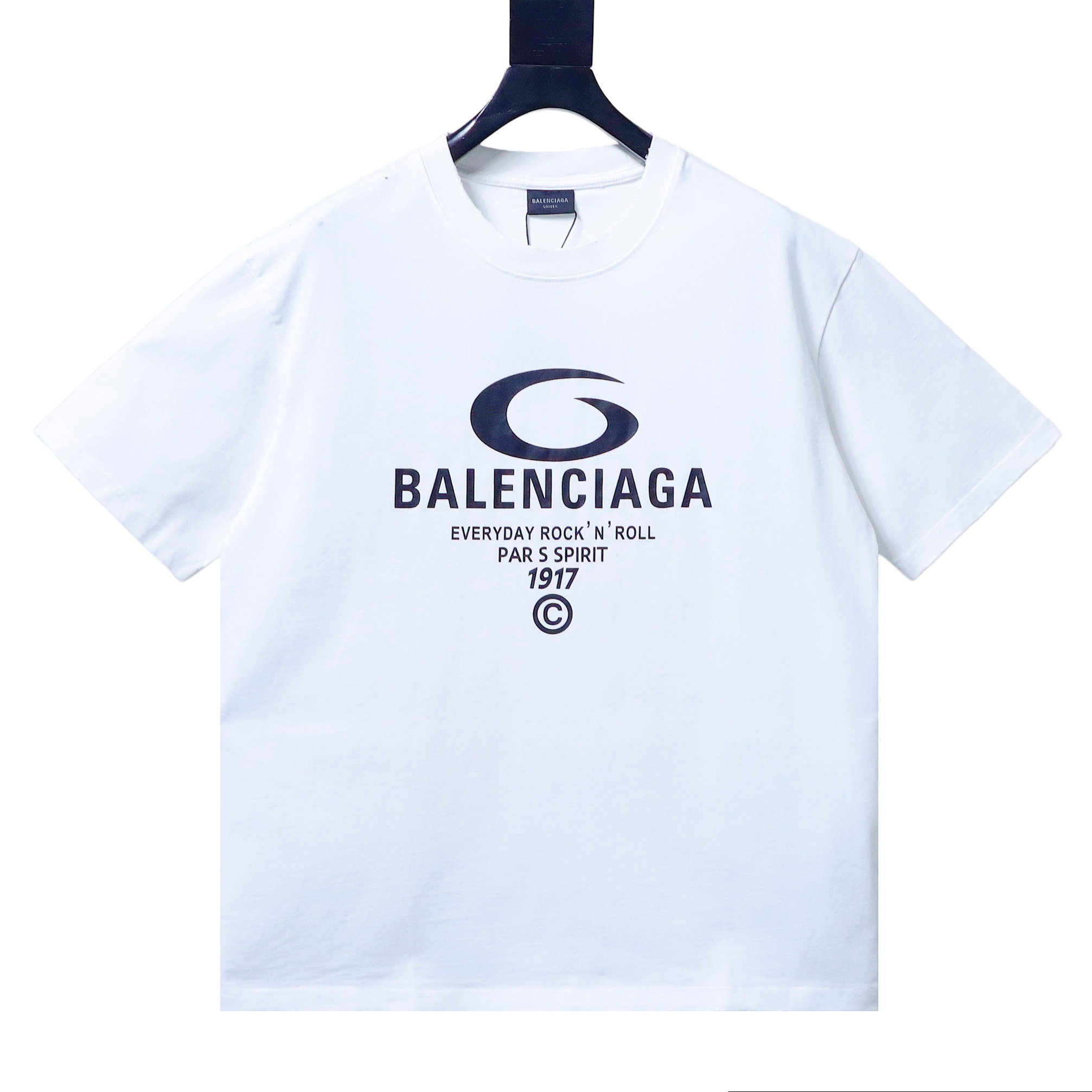 Balenciaga White Circular Letter Printed Distressed T-shirt h160