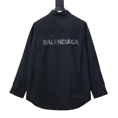 Balenciaga Black Classic Back 3D Letter Logo Long-Sleeve Shirt h230 01