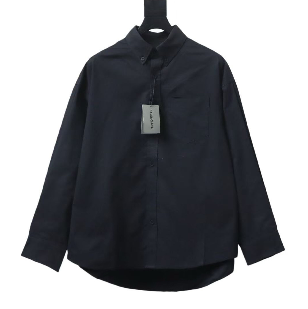Balenciaga Black Classic Back 3D Letter Logo Long-Sleeve Shirt h230