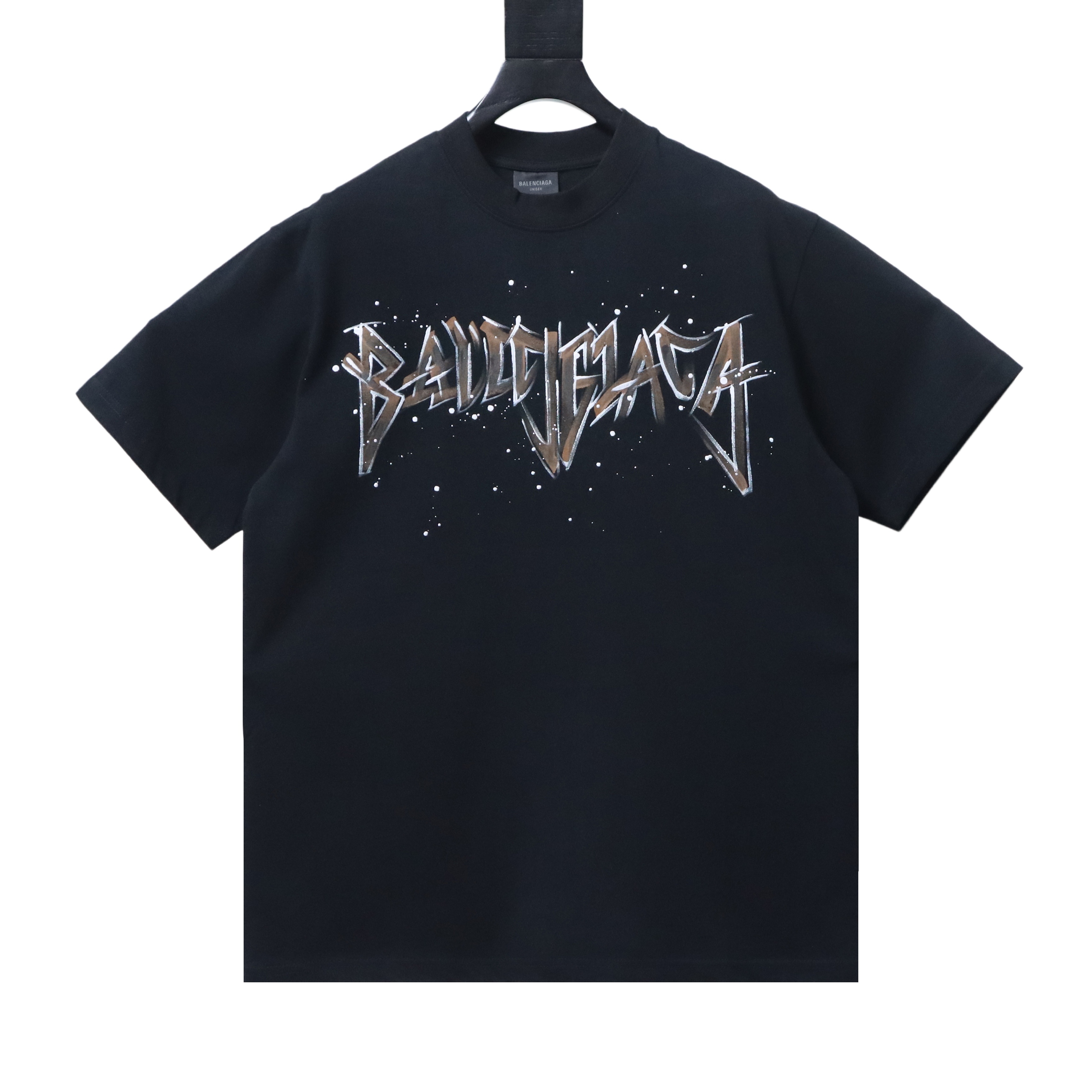 Balenciaga Black Double-B Hand-Drawn Graffiti T-shirt h150