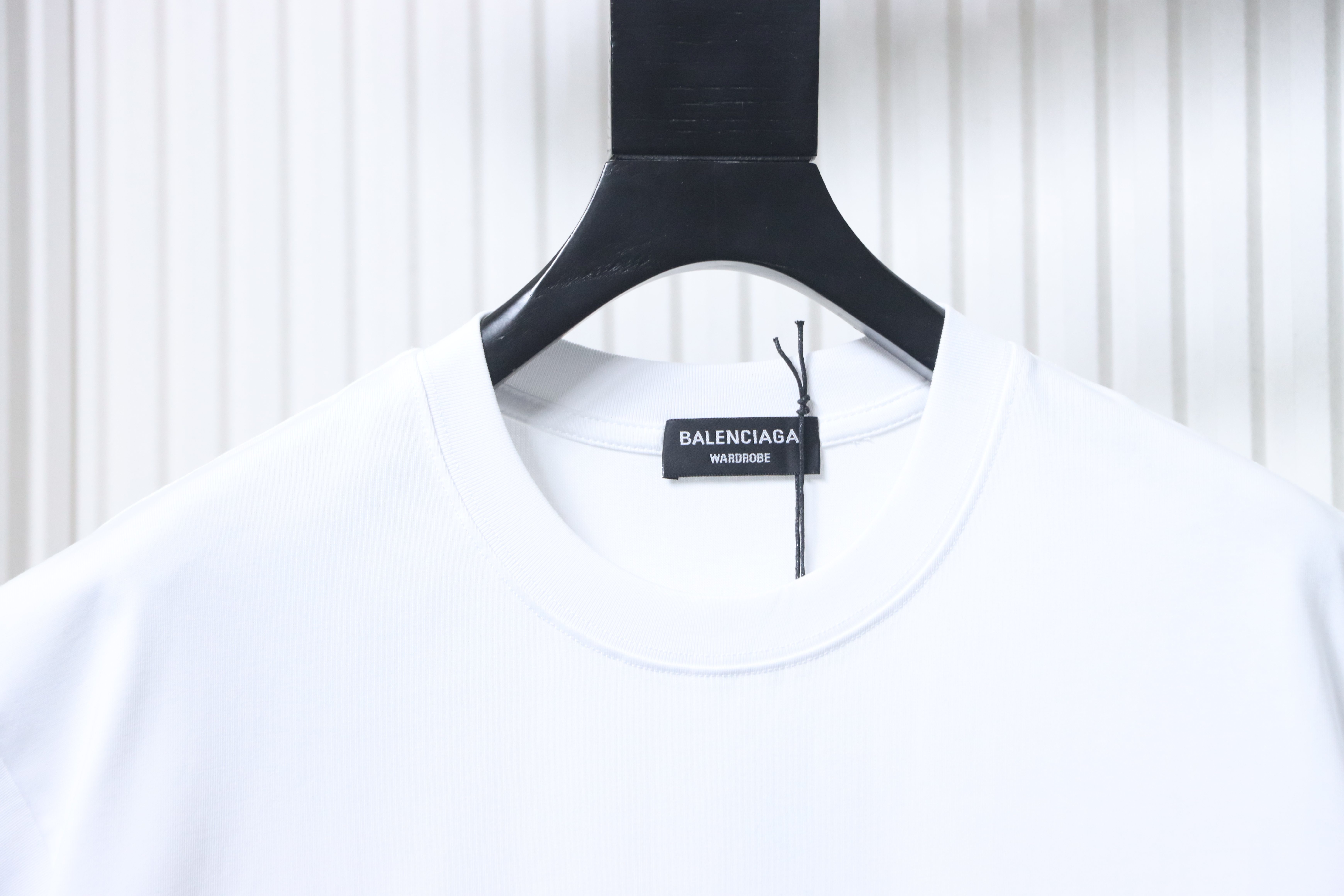 Balenciaga White Double-B Letter Printed Crewneck T-shirt h140