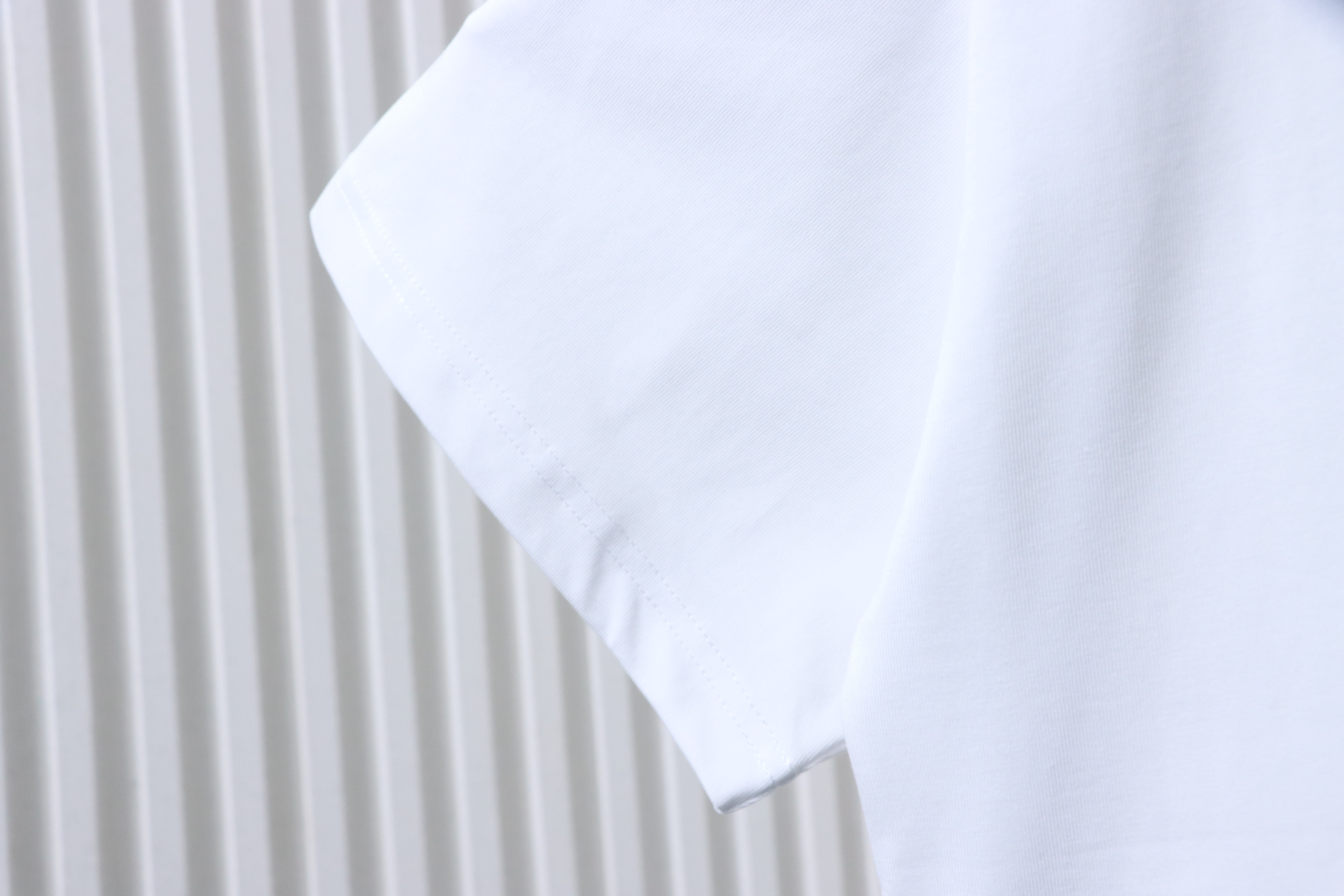 Balenciaga White Double-B Letter Printed Crewneck T-shirt h140