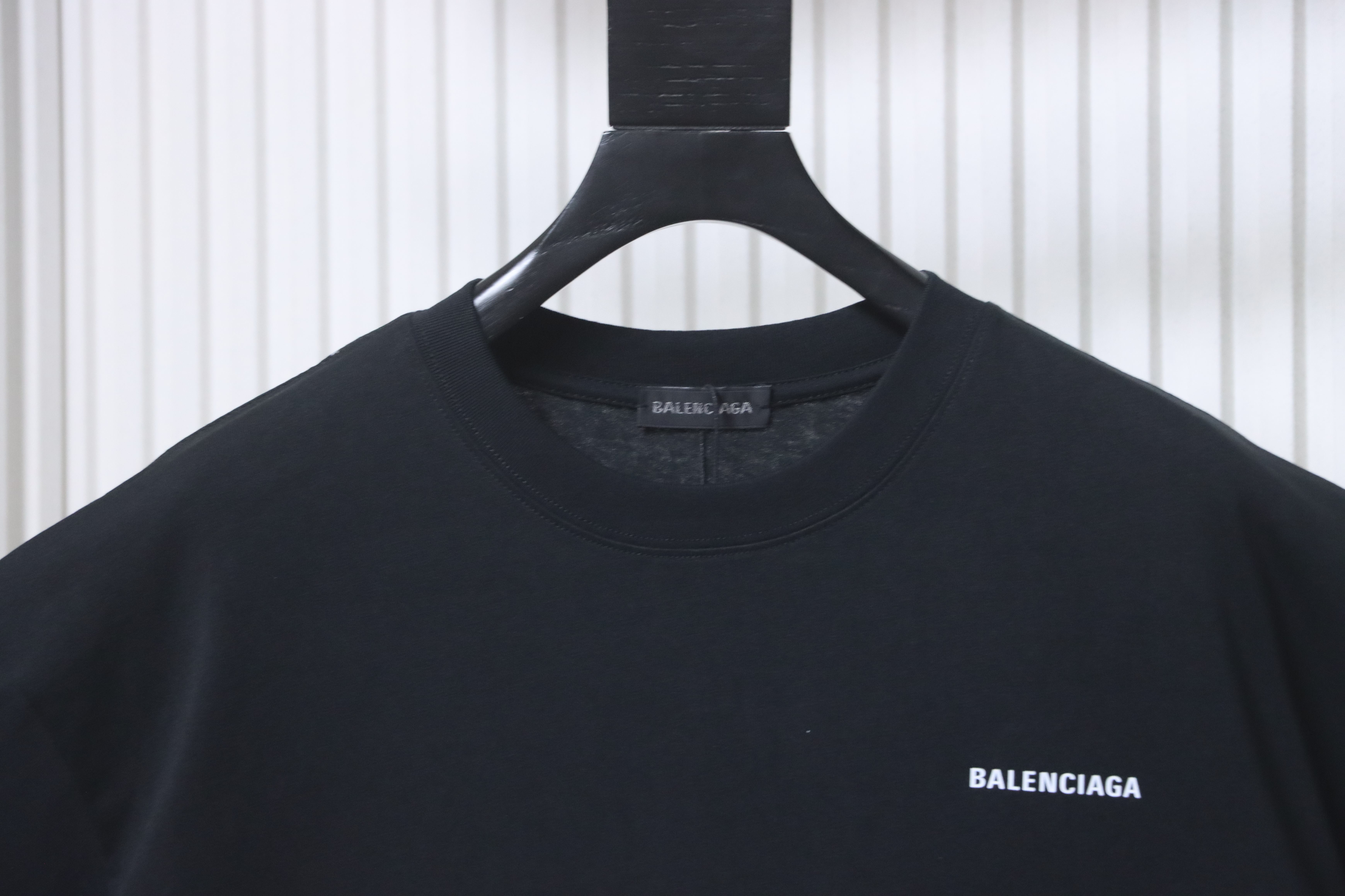 Balenciaga Black Front and Back Letter Printed T-shirt h130