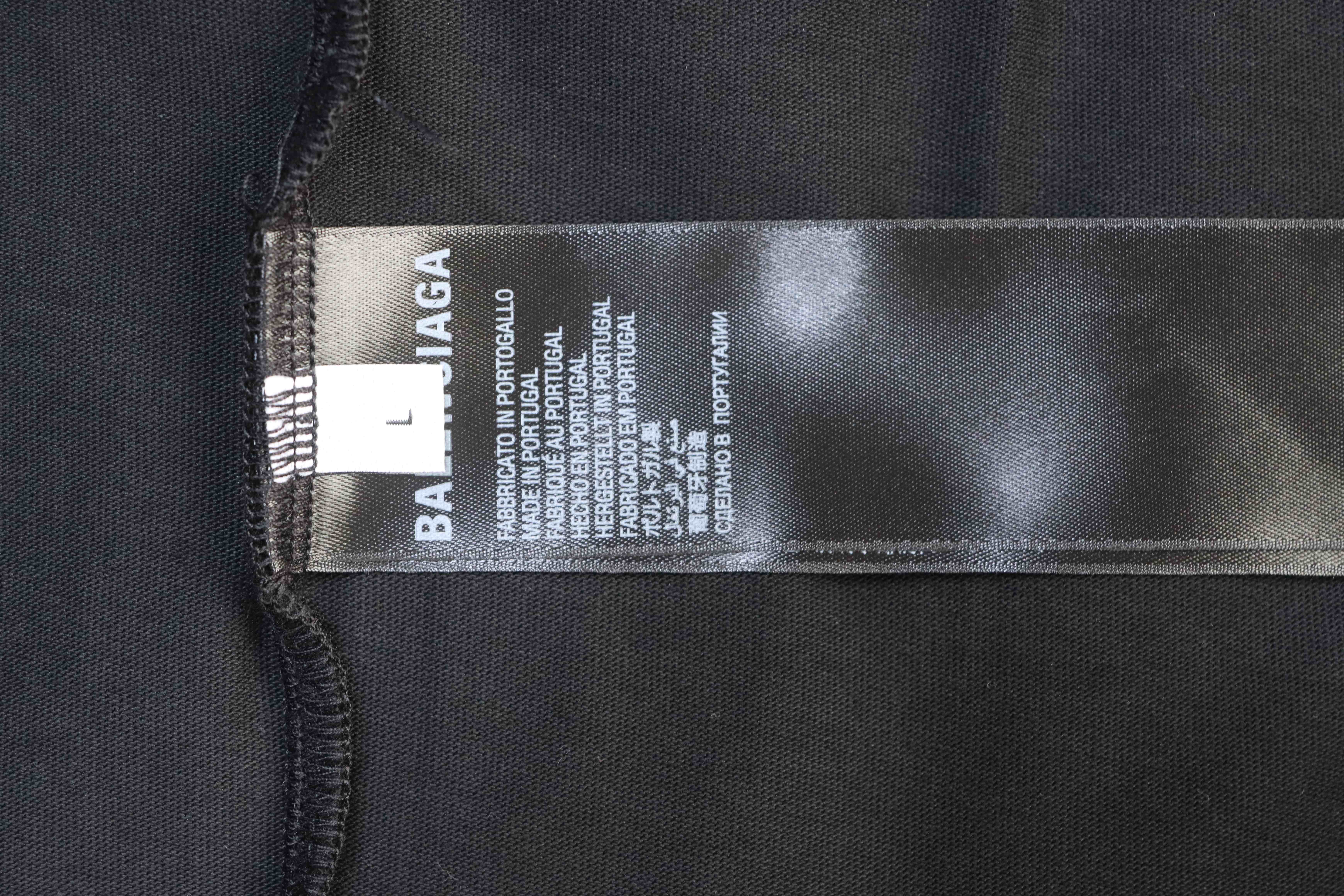 Balenciaga Black Front and Back Letter Printed T-shirt h130