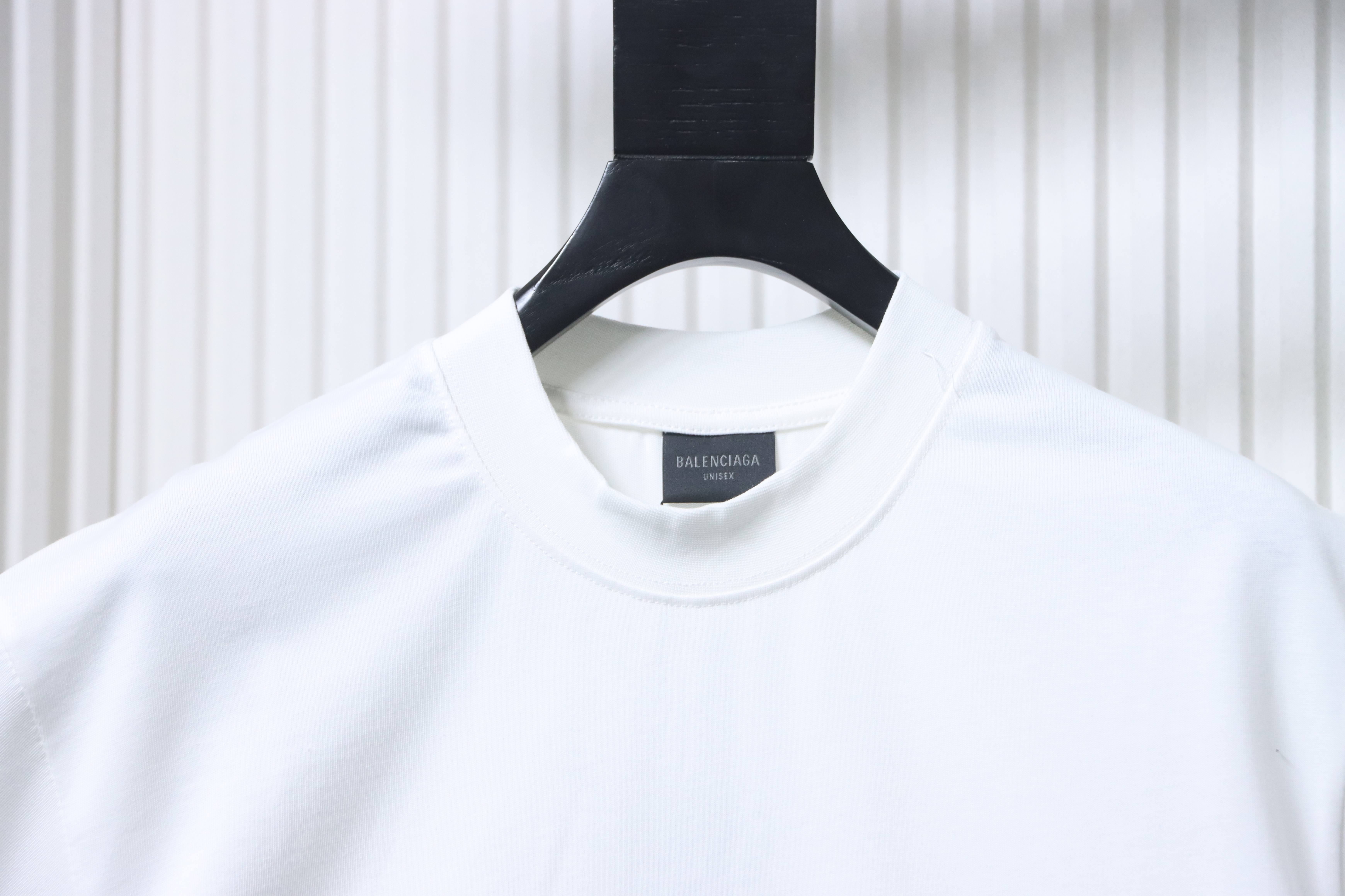 Balenciaga White Heavy BB Crown Rhinestone T-shirt h160