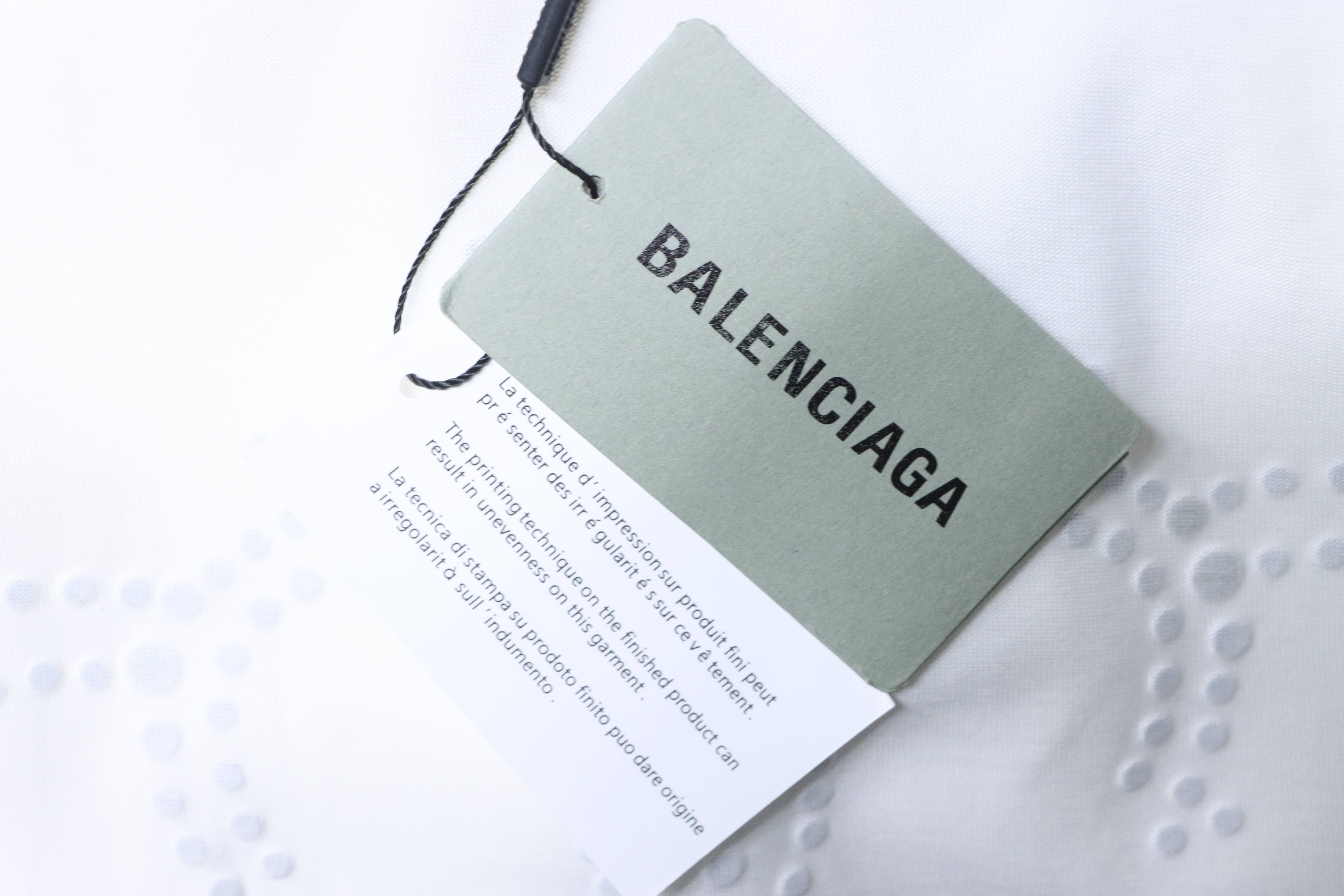 Balenciaga White Heavy BB Crown Rhinestone T-shirt h160