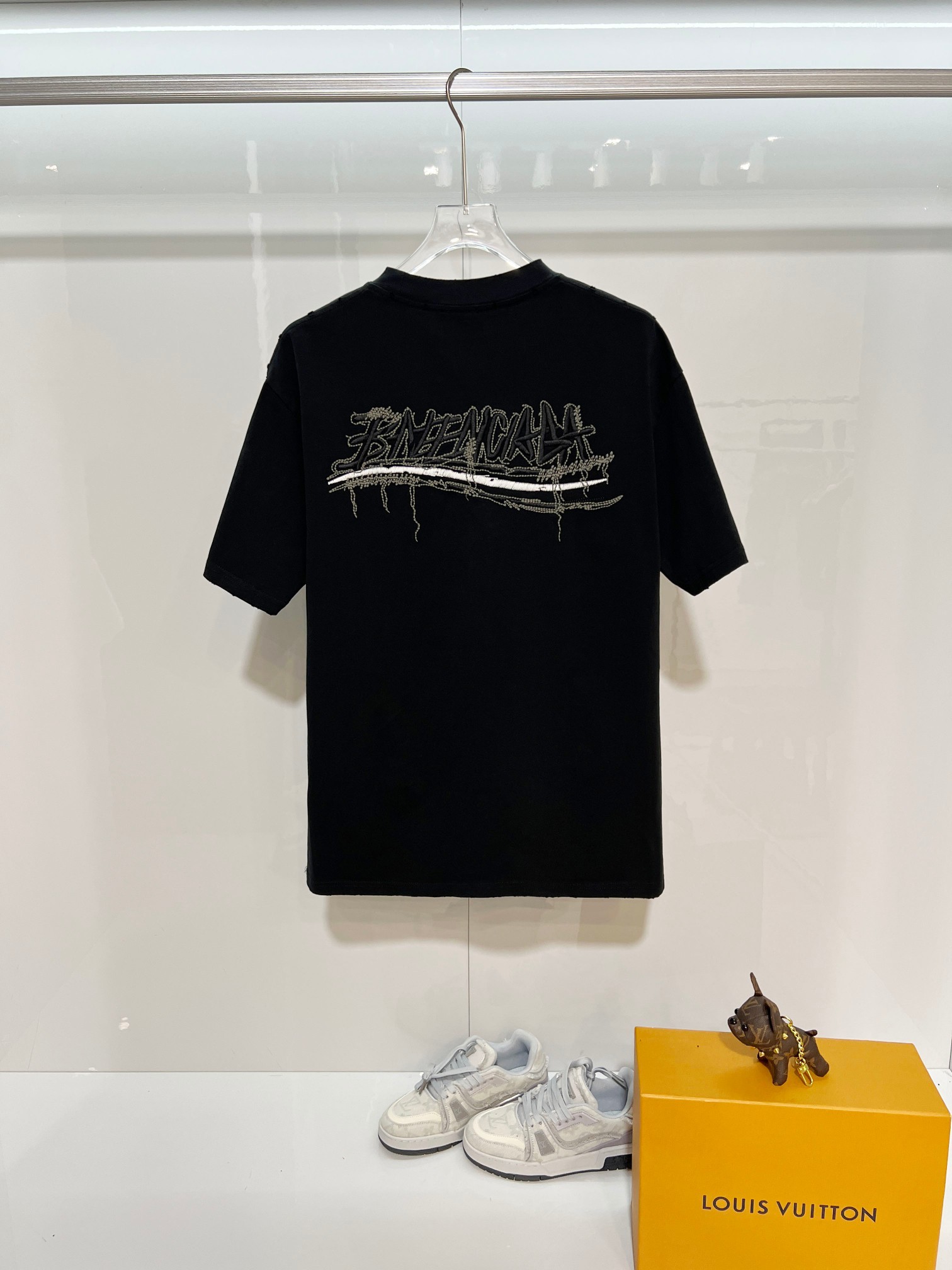 Balenciaga Black High-Quality 320g Crewneck T-shirt H150