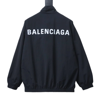 Balenciaga Black Mirrored Letter Embroidered Tracksuit Jacket h270 01