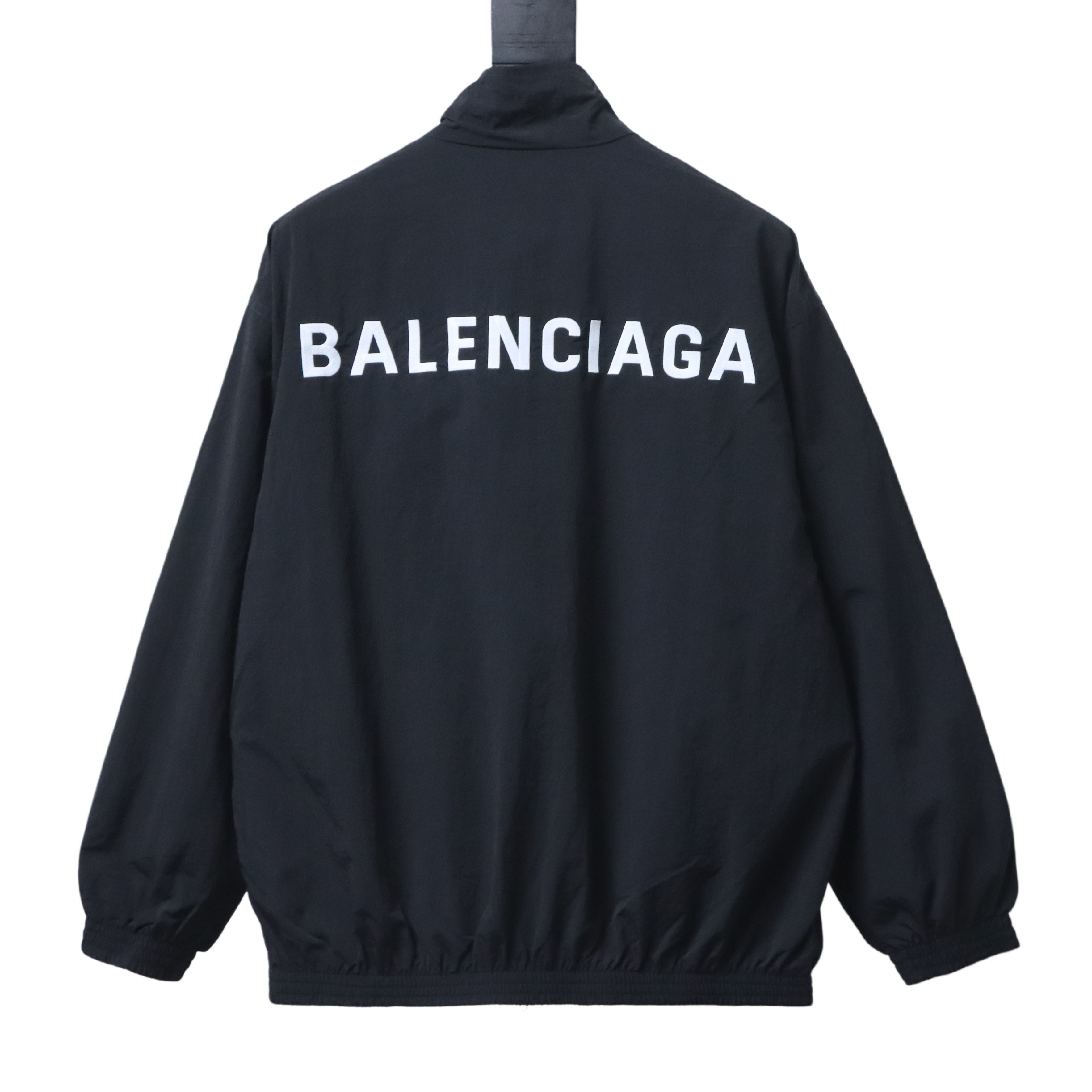 Balenciaga Black Mirrored Letter Embroidered Tracksuit Jacket h270