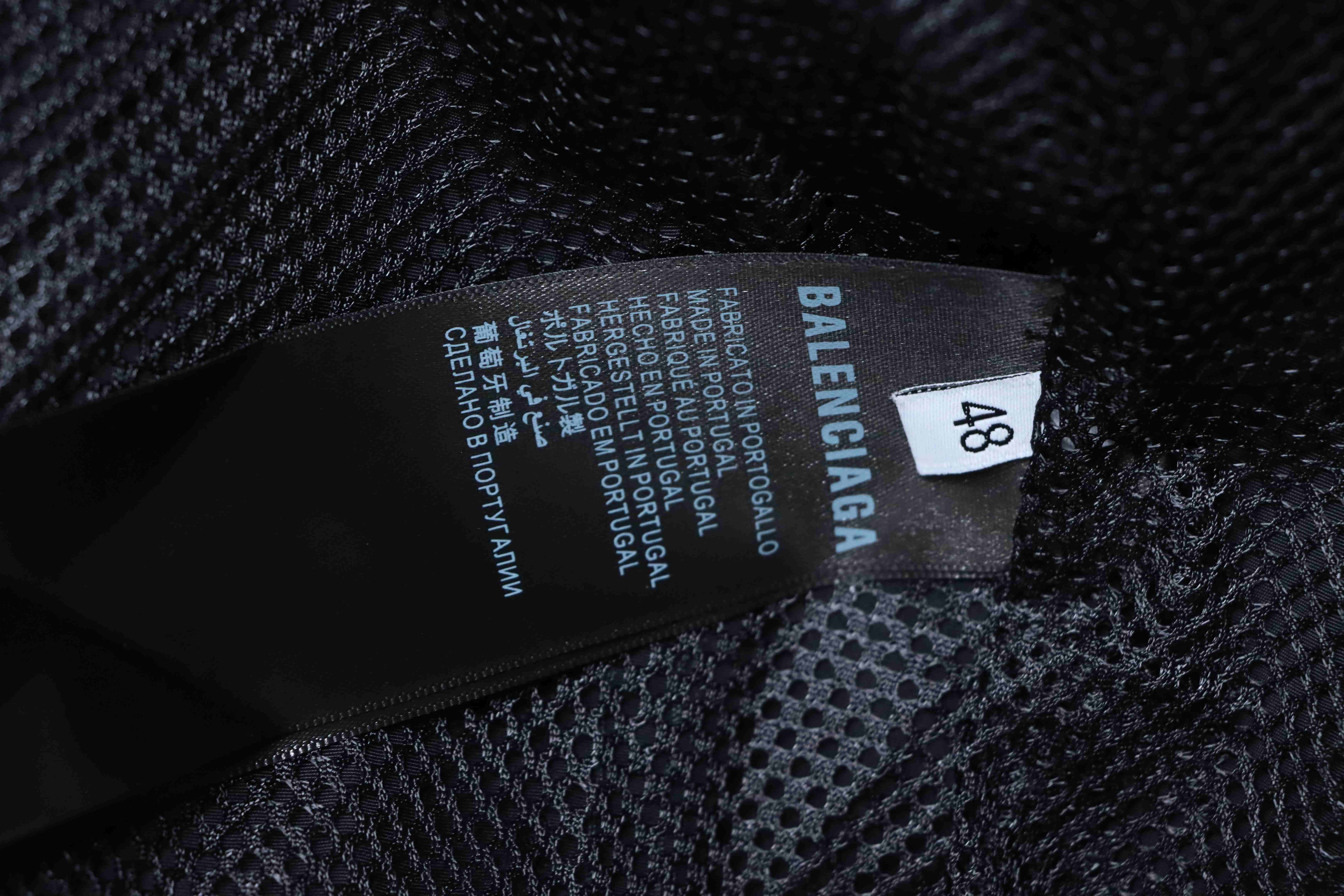 Balenciaga Black Mirrored Letter Embroidered Tracksuit Jacket h270