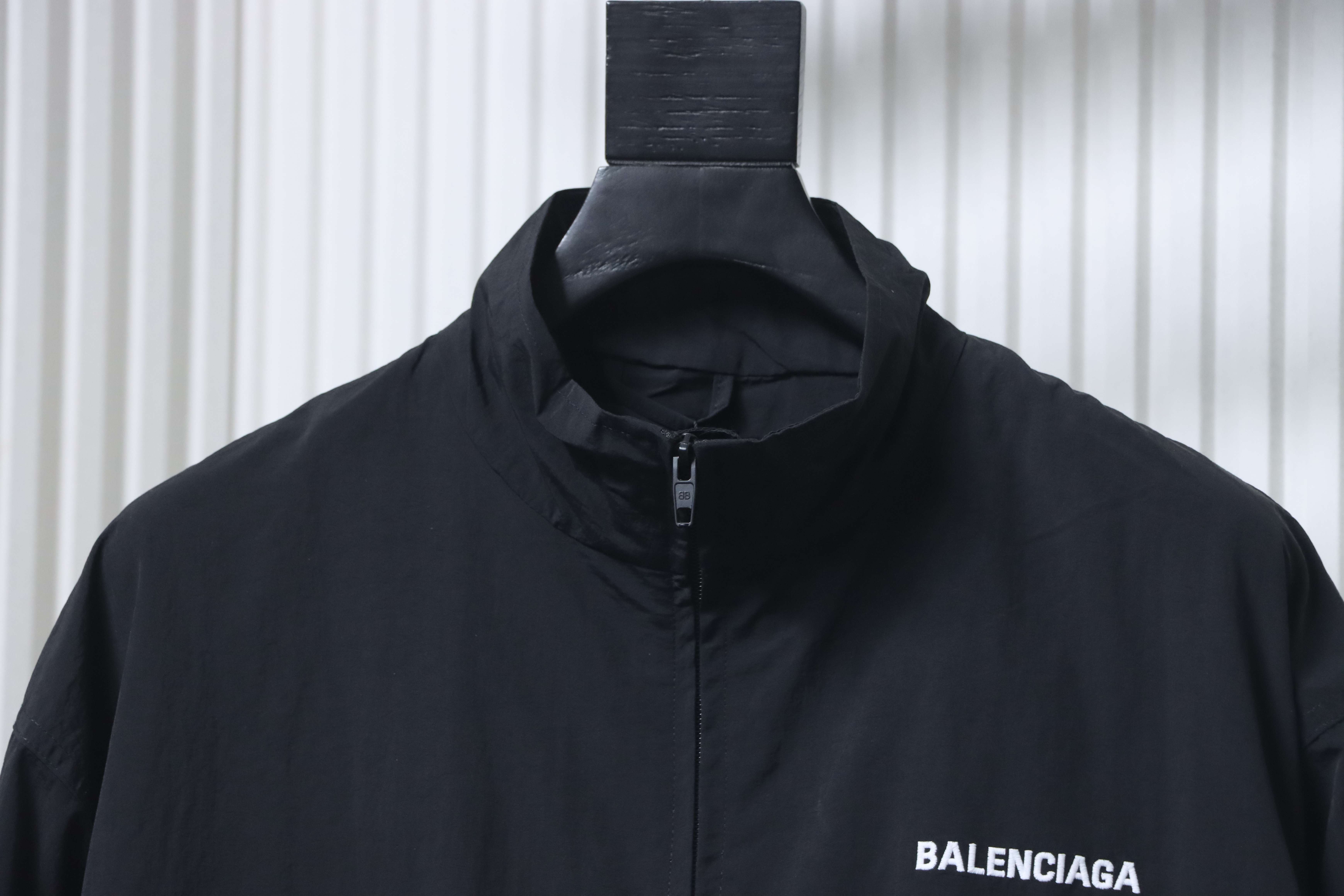 Balenciaga Black Mirrored Letter Embroidered Tracksuit Jacket h270
