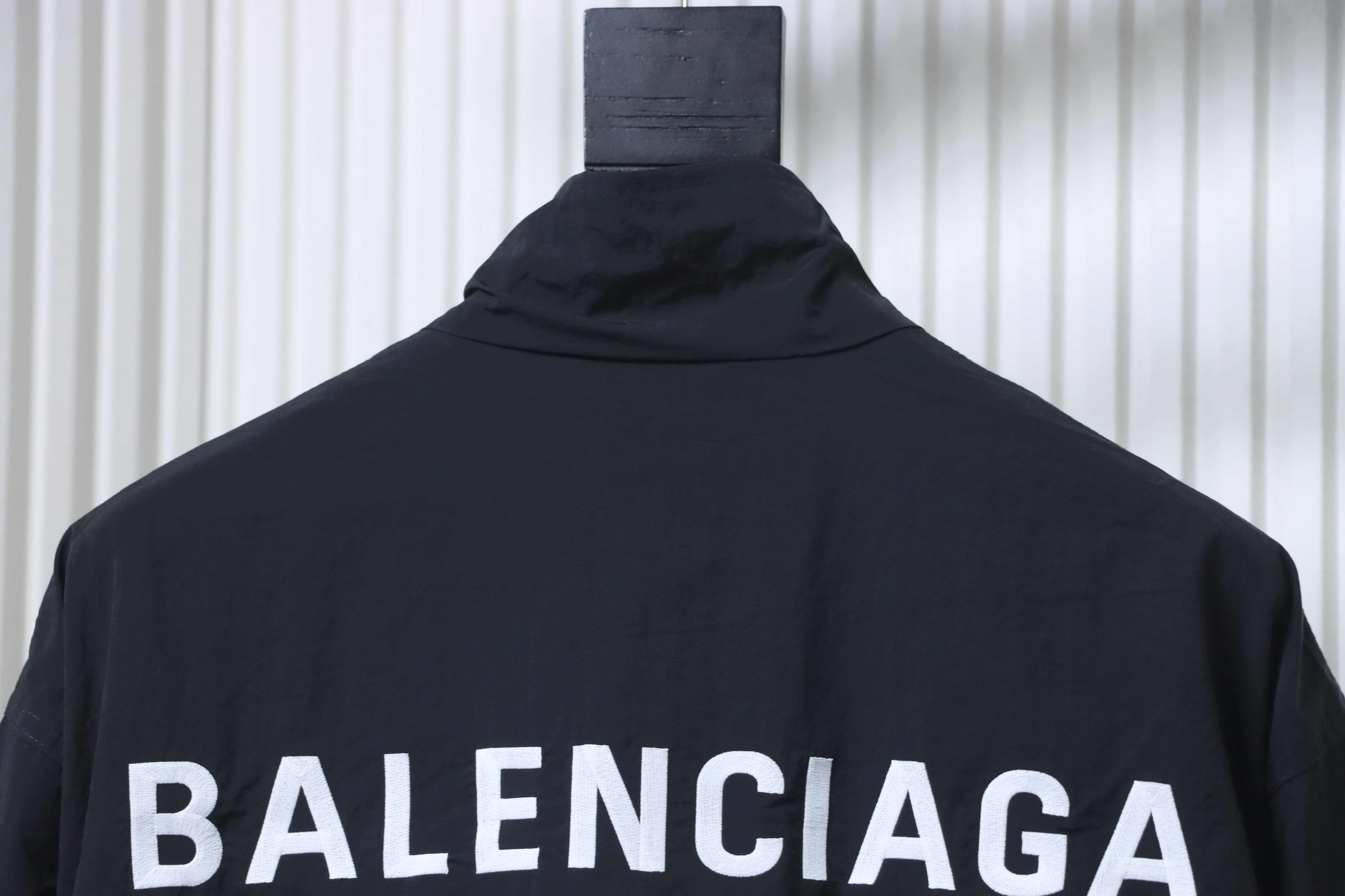 Balenciaga Black Mirrored Letter Embroidered Tracksuit Jacket h270