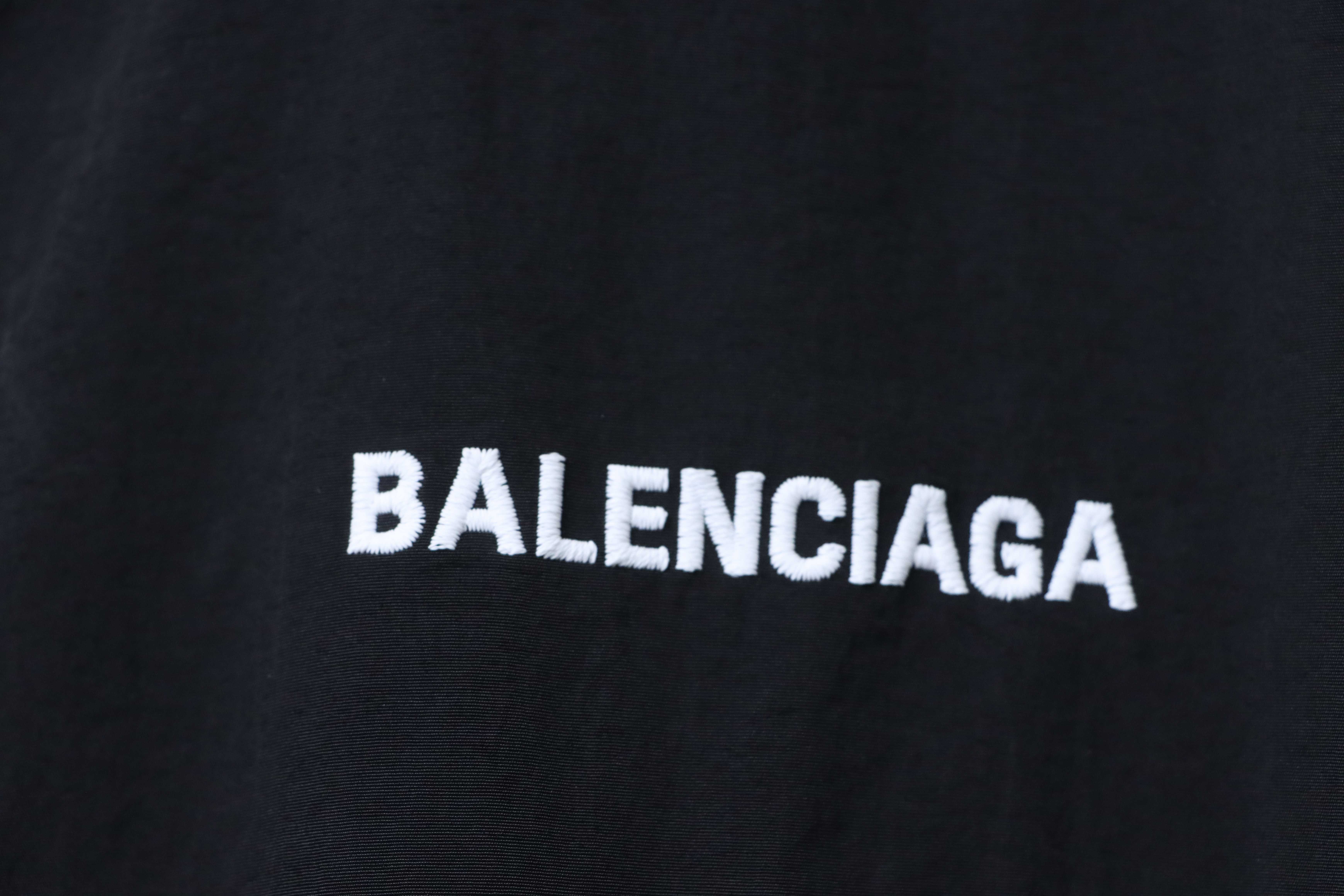 Balenciaga Black Mirrored Letter Embroidered Tracksuit Jacket h270