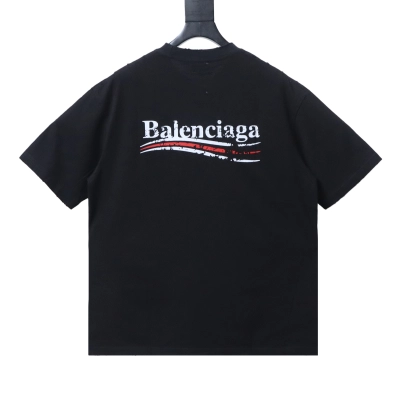 Balenciaga Black Mottled Coke Printed Washed Distressed T-shirt h140 01