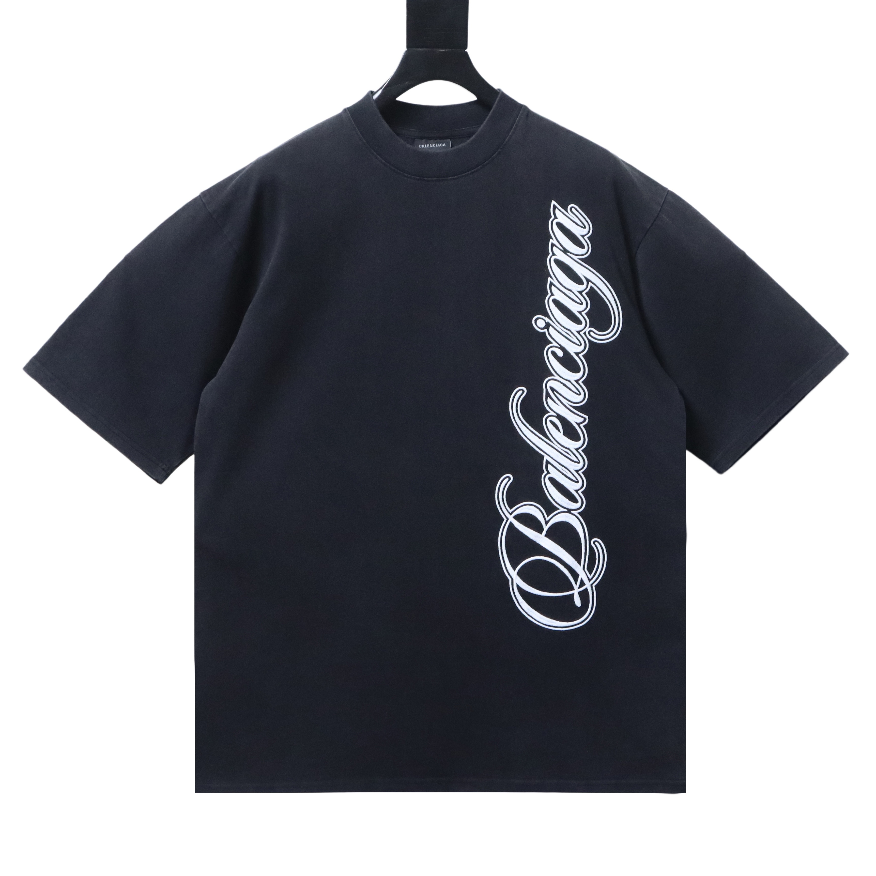 Balenciaga Black Year of the Horse Limited Cursive Embroidered T-shirt h170