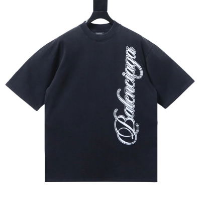 Balenciaga Black Year of the Horse Limited Cursive Embroidered T-shirt h170 01