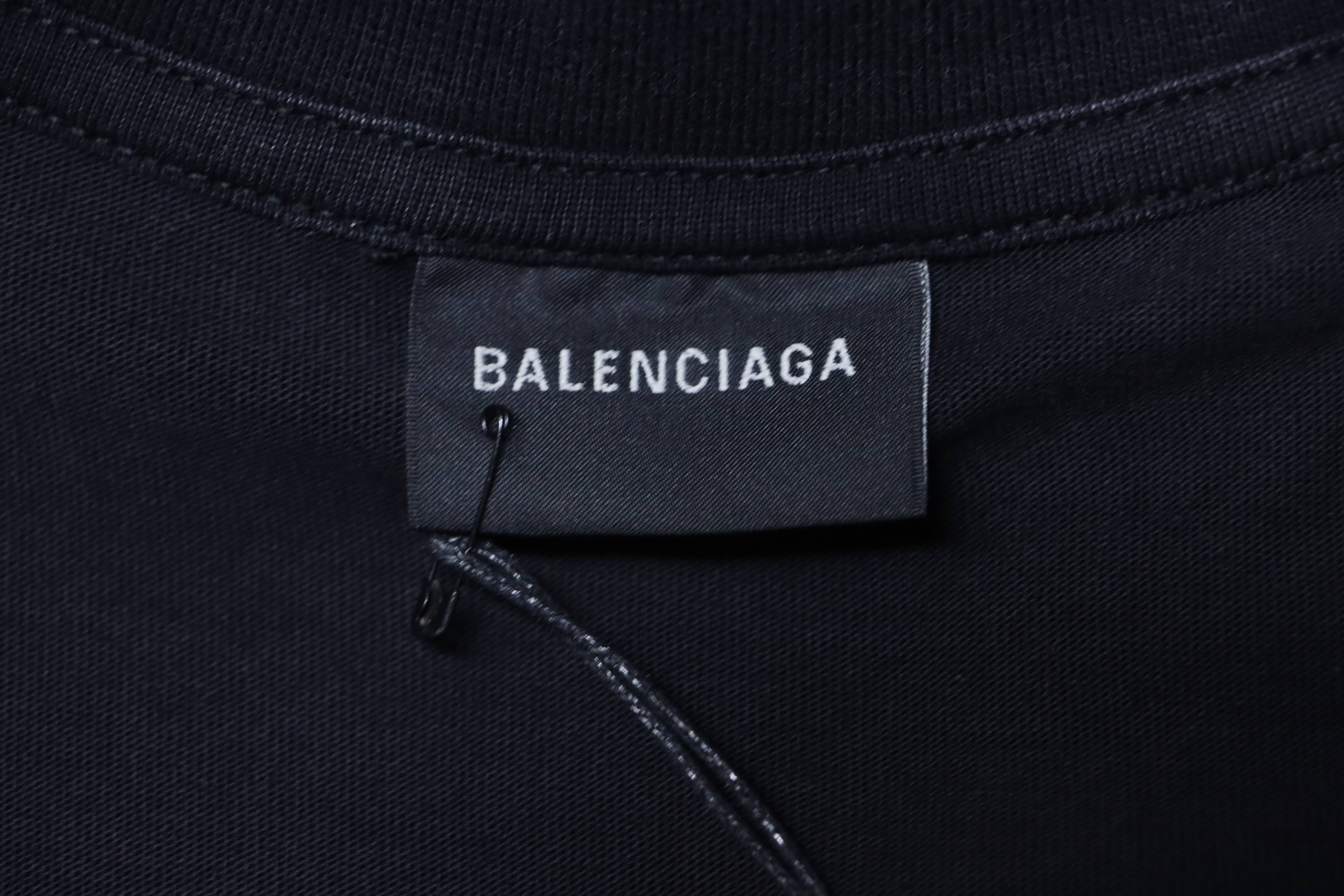 Balenciaga Black Year of the Horse Limited Cursive Embroidered T-shirt h170