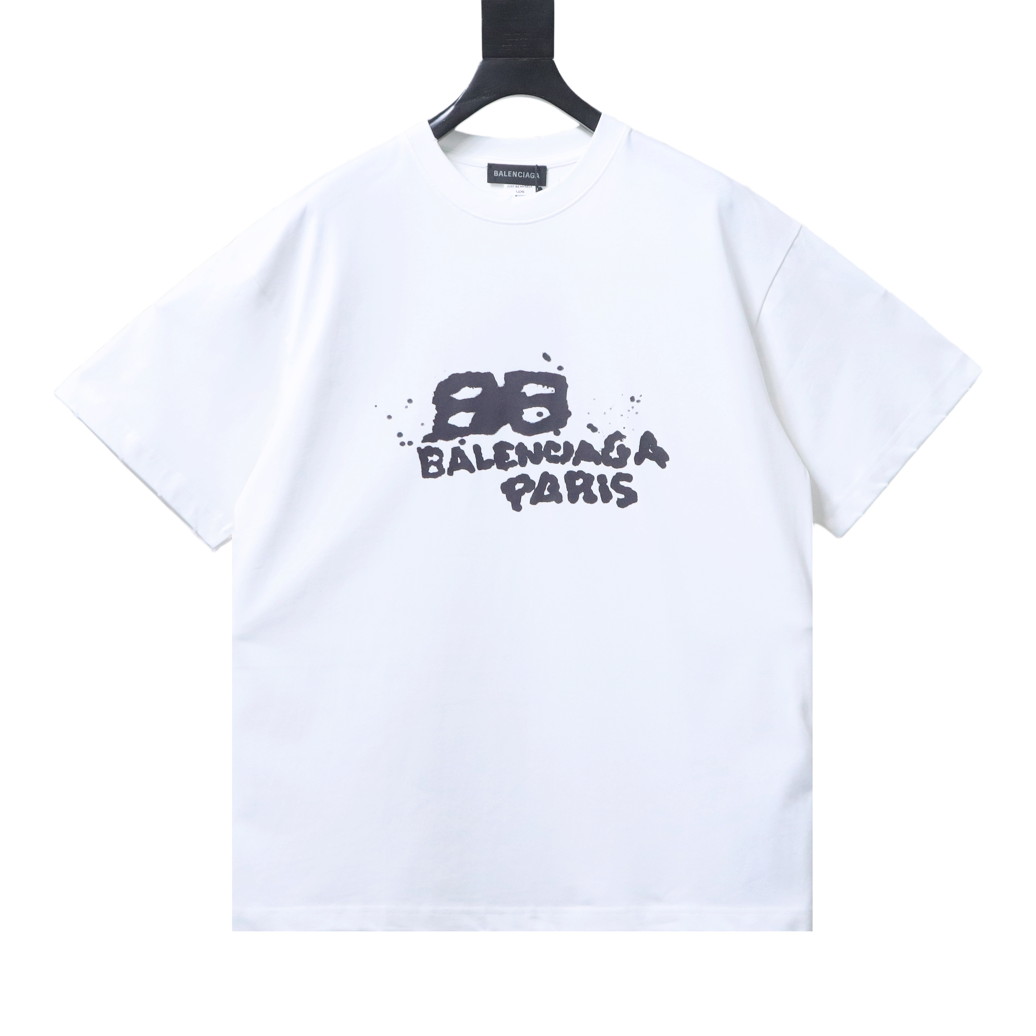 Balenciaga Double-B Graffiti Ink Splash Letter T-shirt White h130