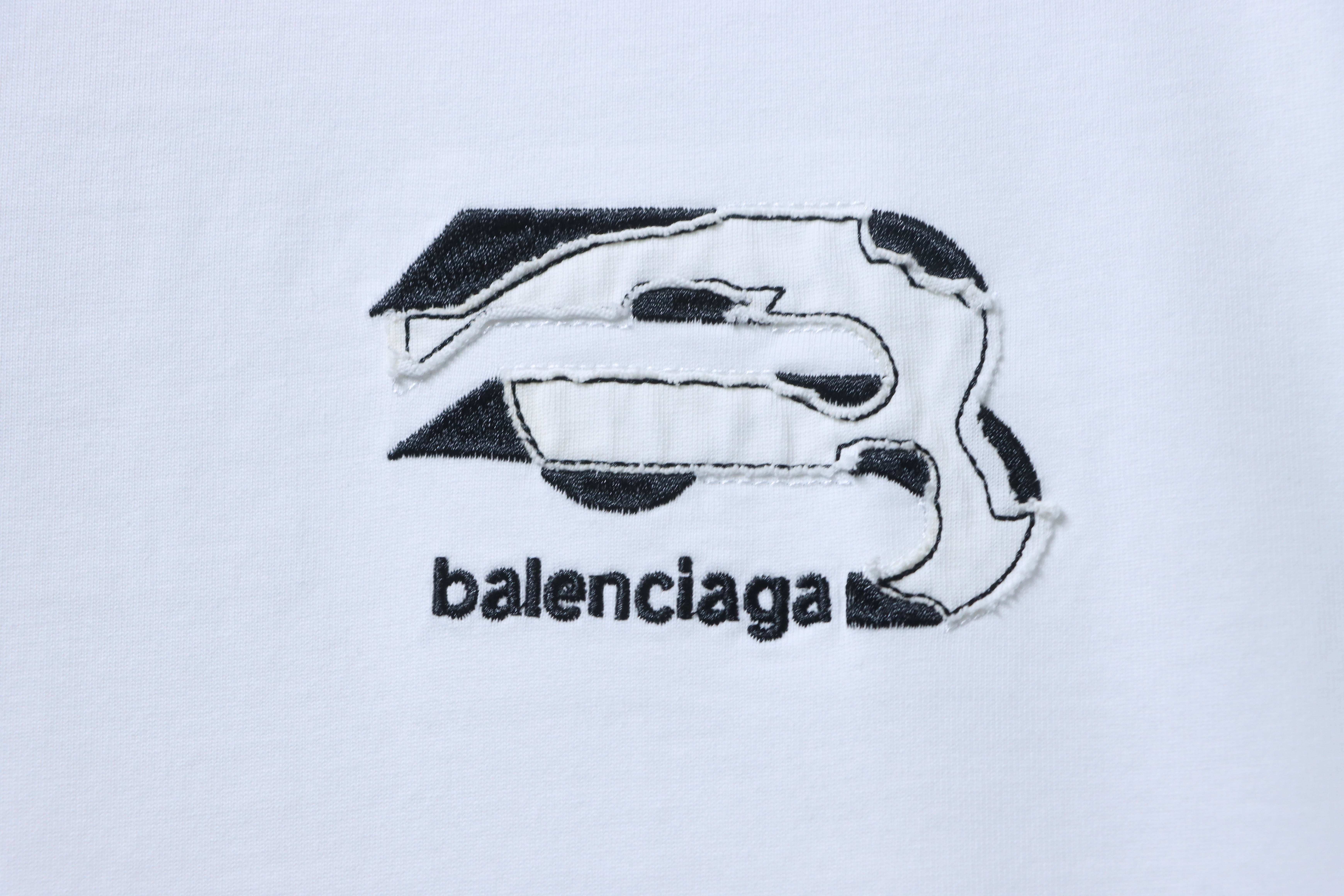 Balenciaga Heavy Patch Embroidered T-shirt White