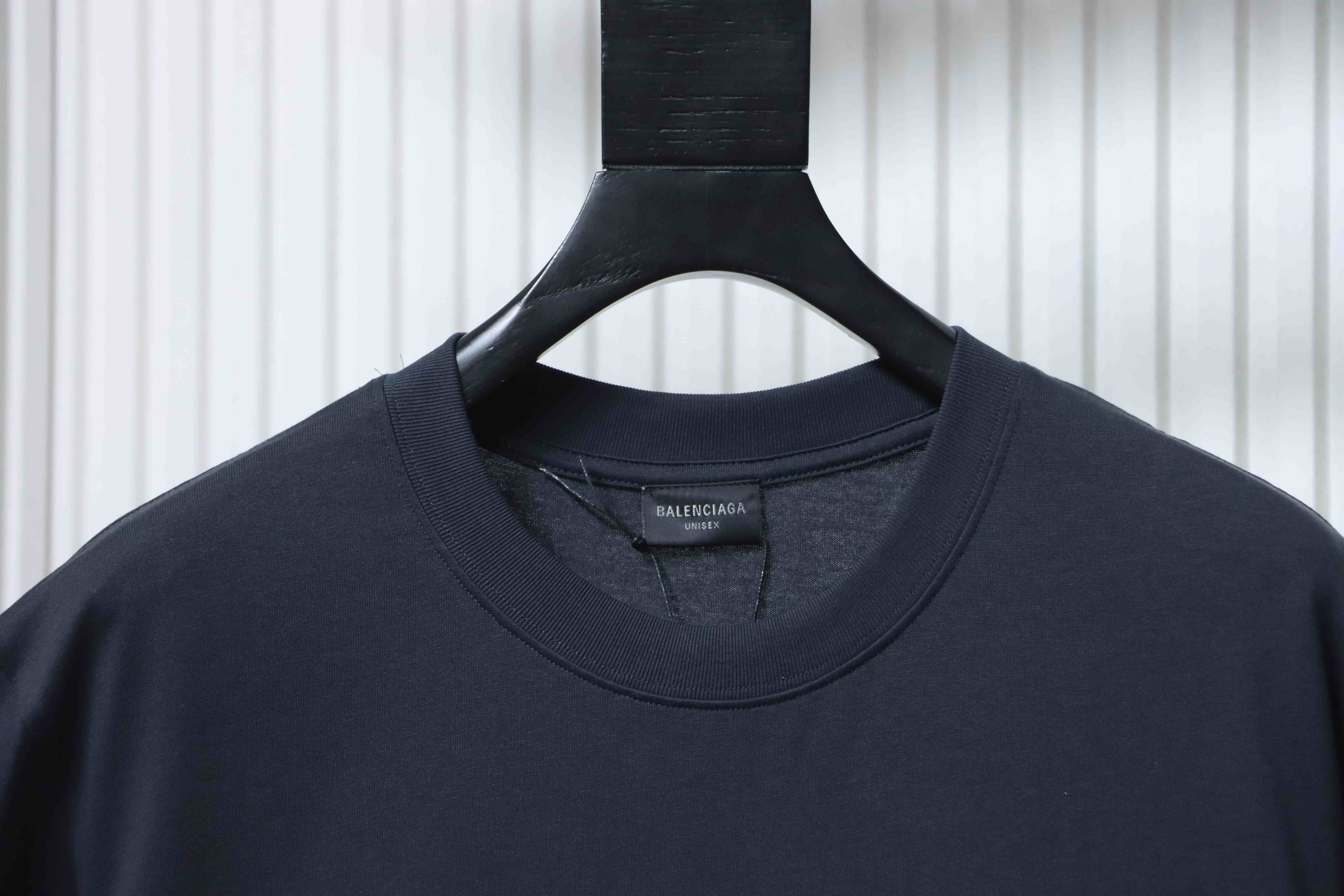 Balenciaga Black 23SS 3M Embroidered Letter Washed T-shirt h140