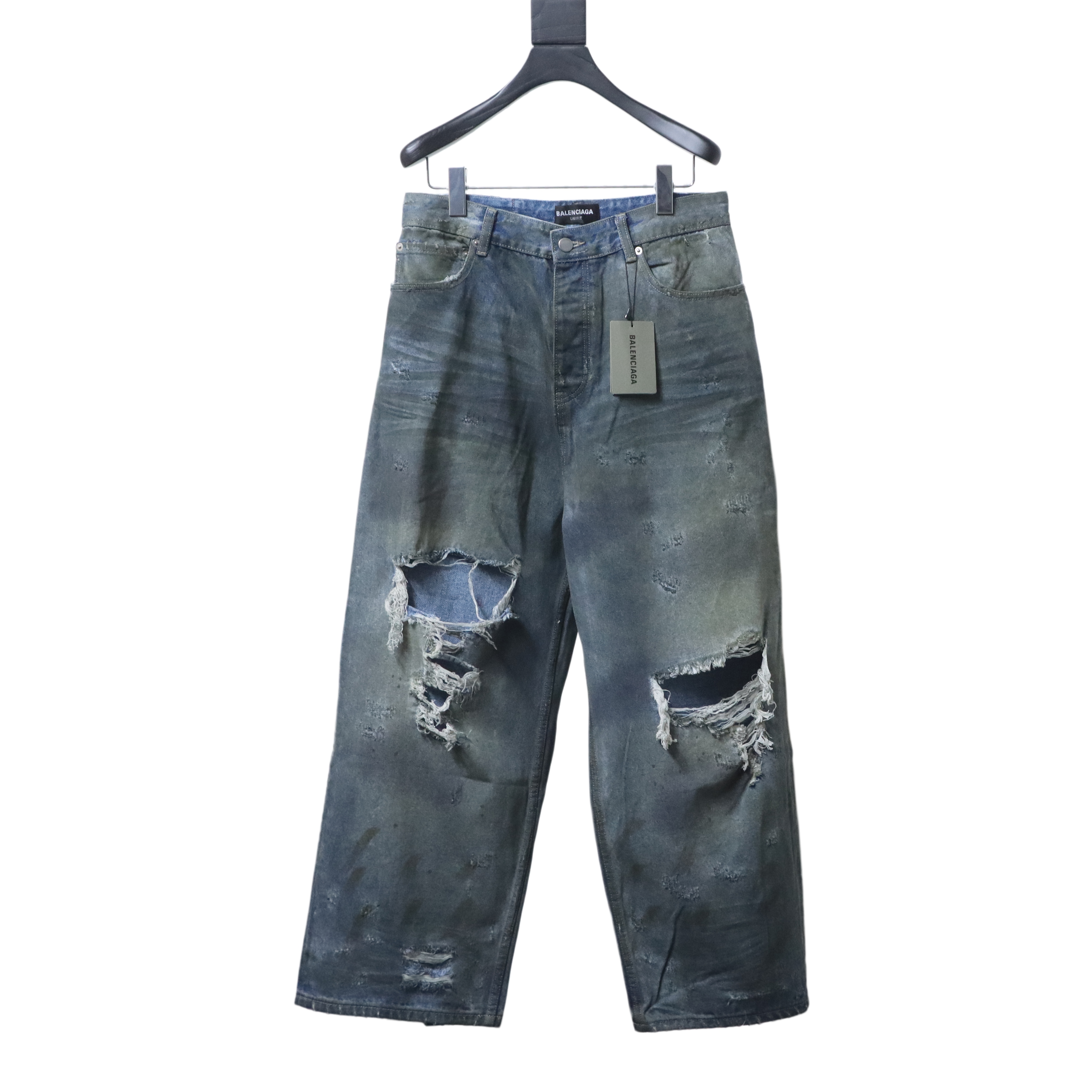 Balenciaga White 25FW Destroyed Jeans h250