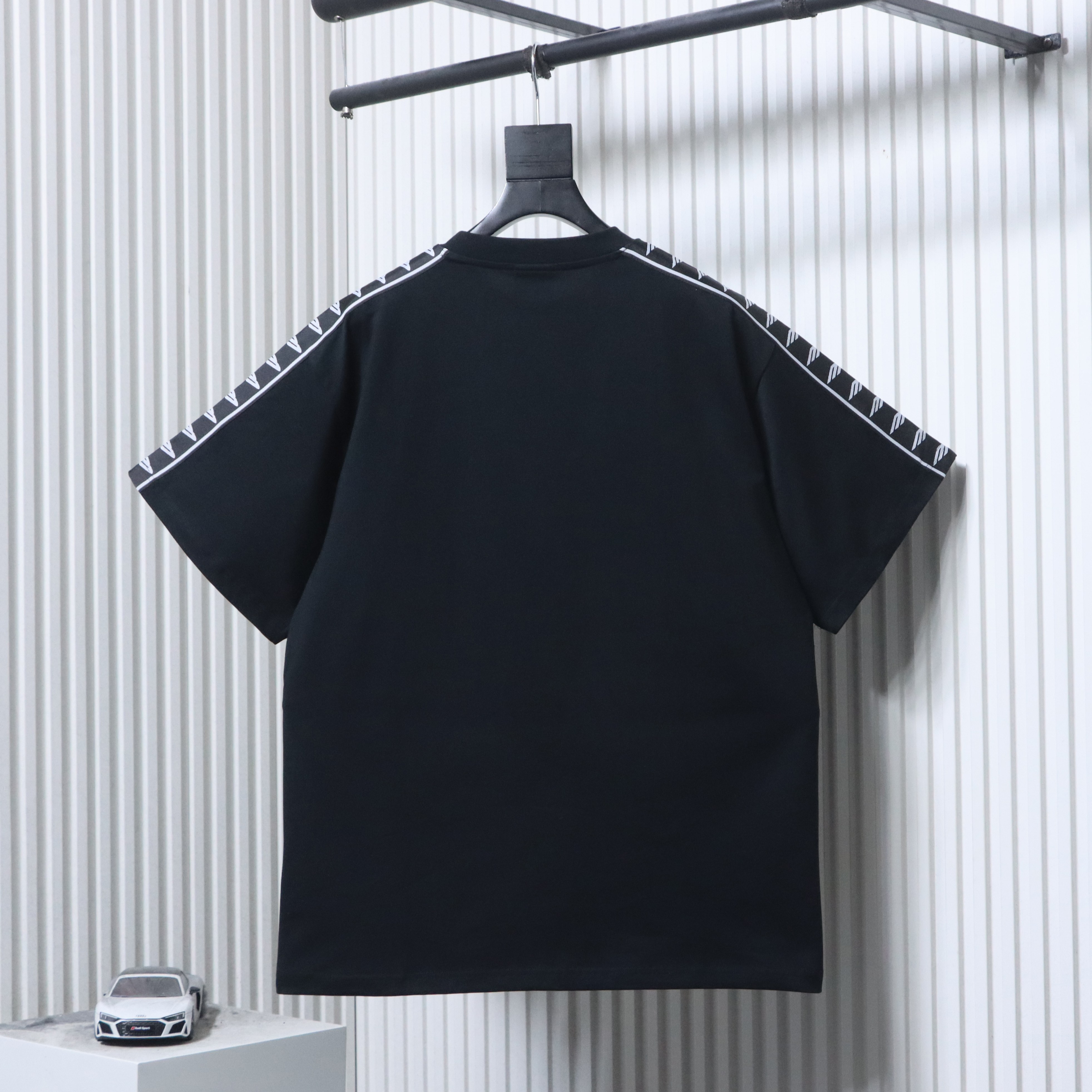Balenciaga Black 26SS 3B Woven Tape Logo T-shirt h160