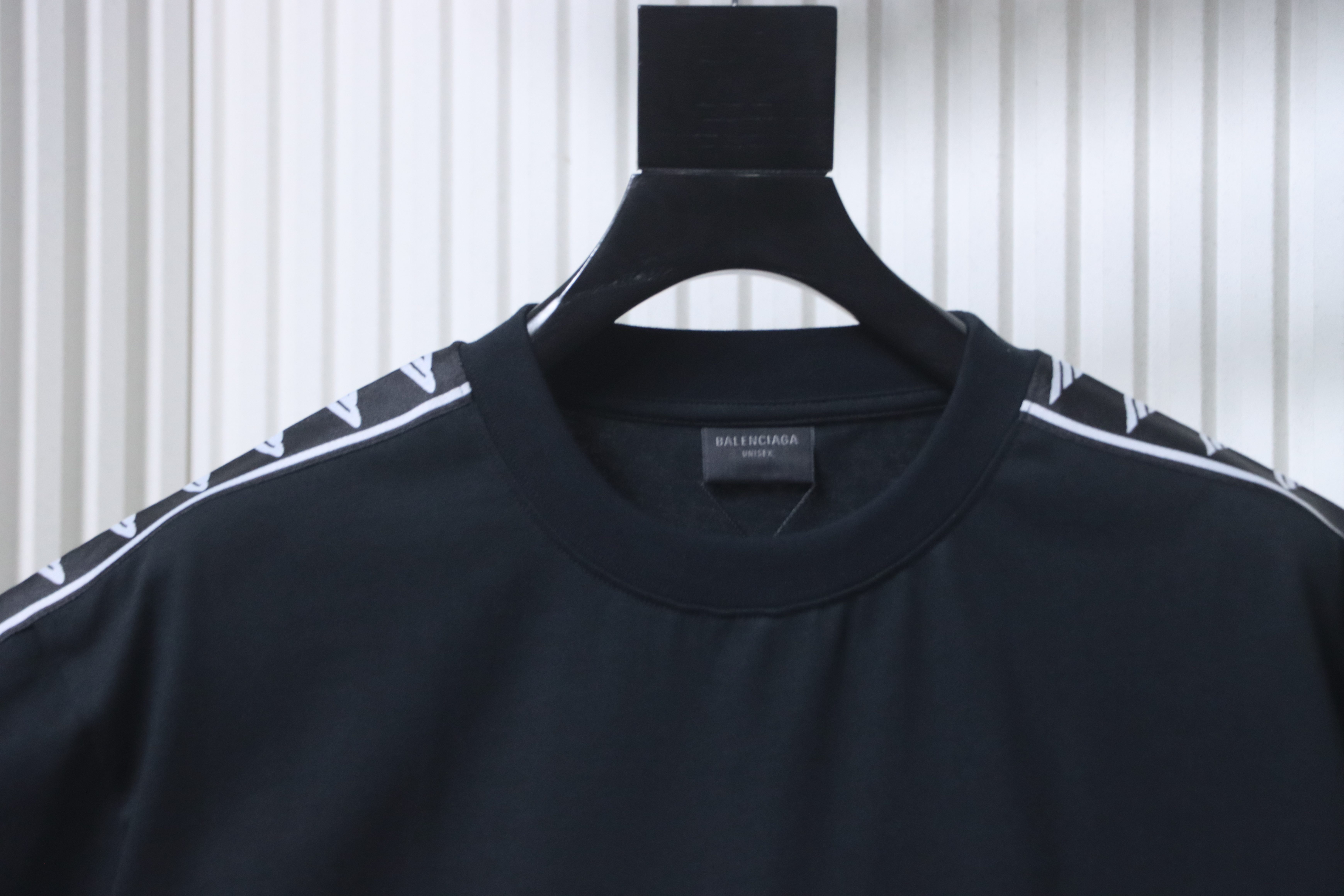 Balenciaga Black 26SS 3B Woven Tape Logo T-shirt h160