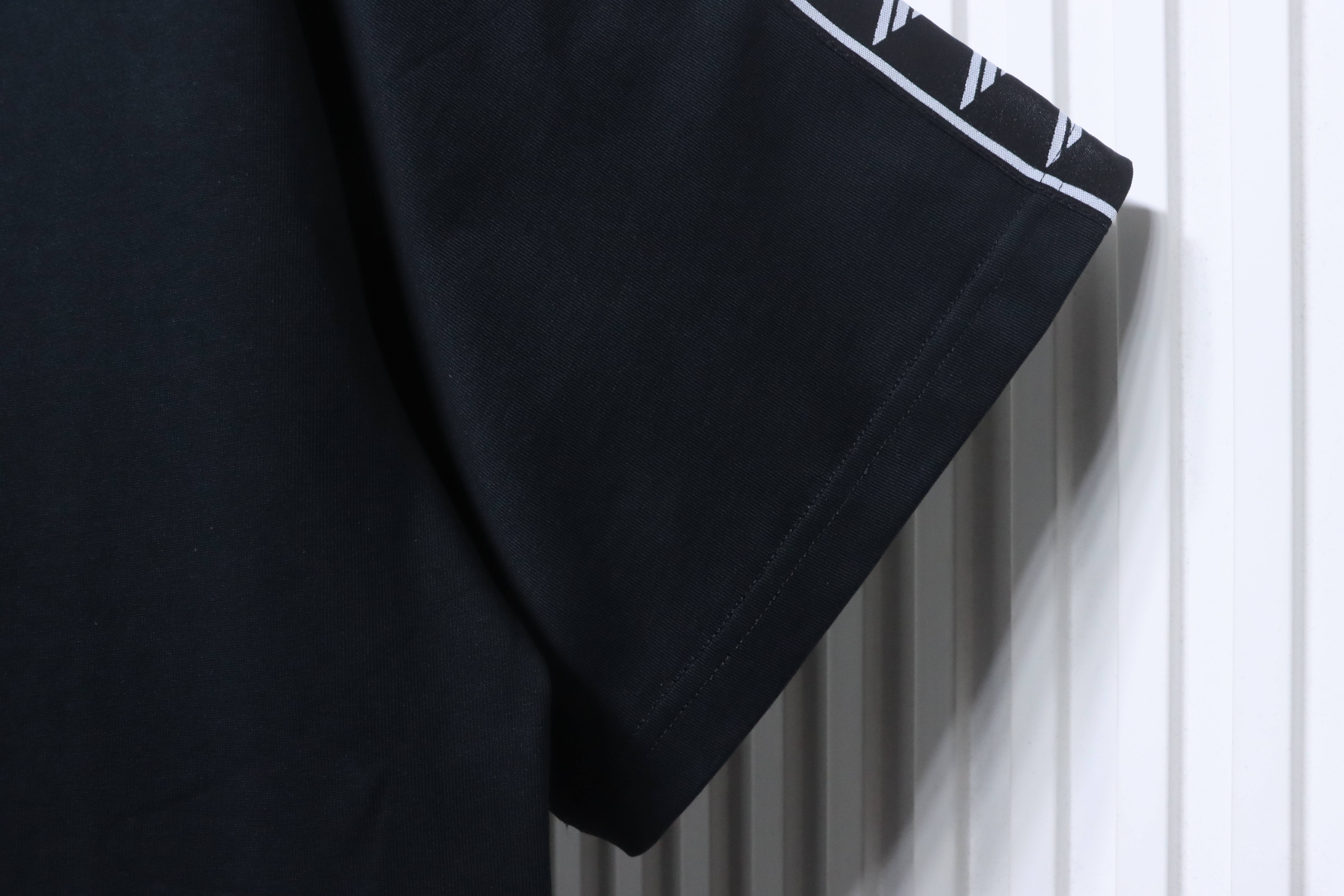 Balenciaga Black 26SS 3B Woven Tape Logo T-shirt h160