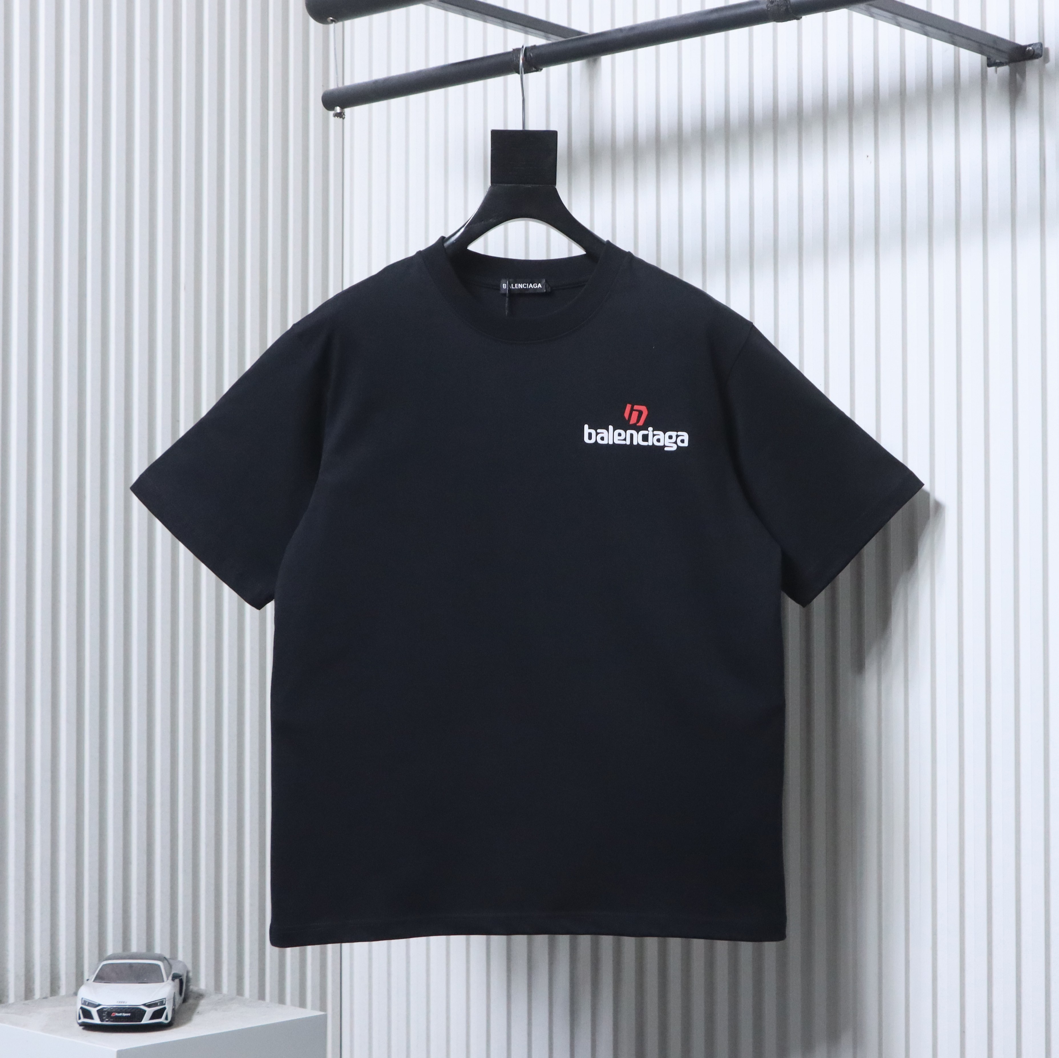 Balenciaga Black 26SS Back Logo Printed Crewneck T-shirt h160