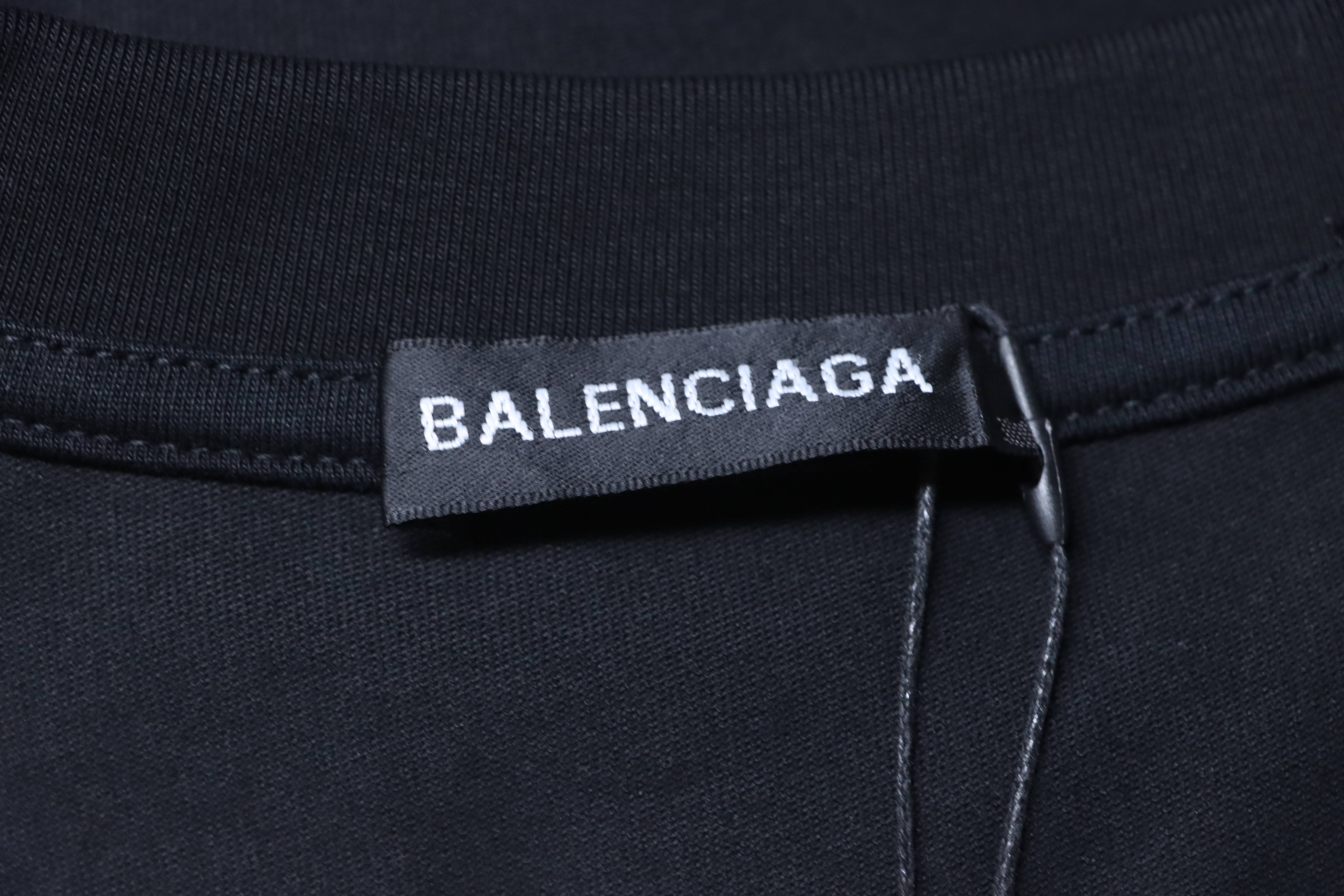 Balenciaga Black 26SS Back Logo Printed Crewneck T-shirt h160