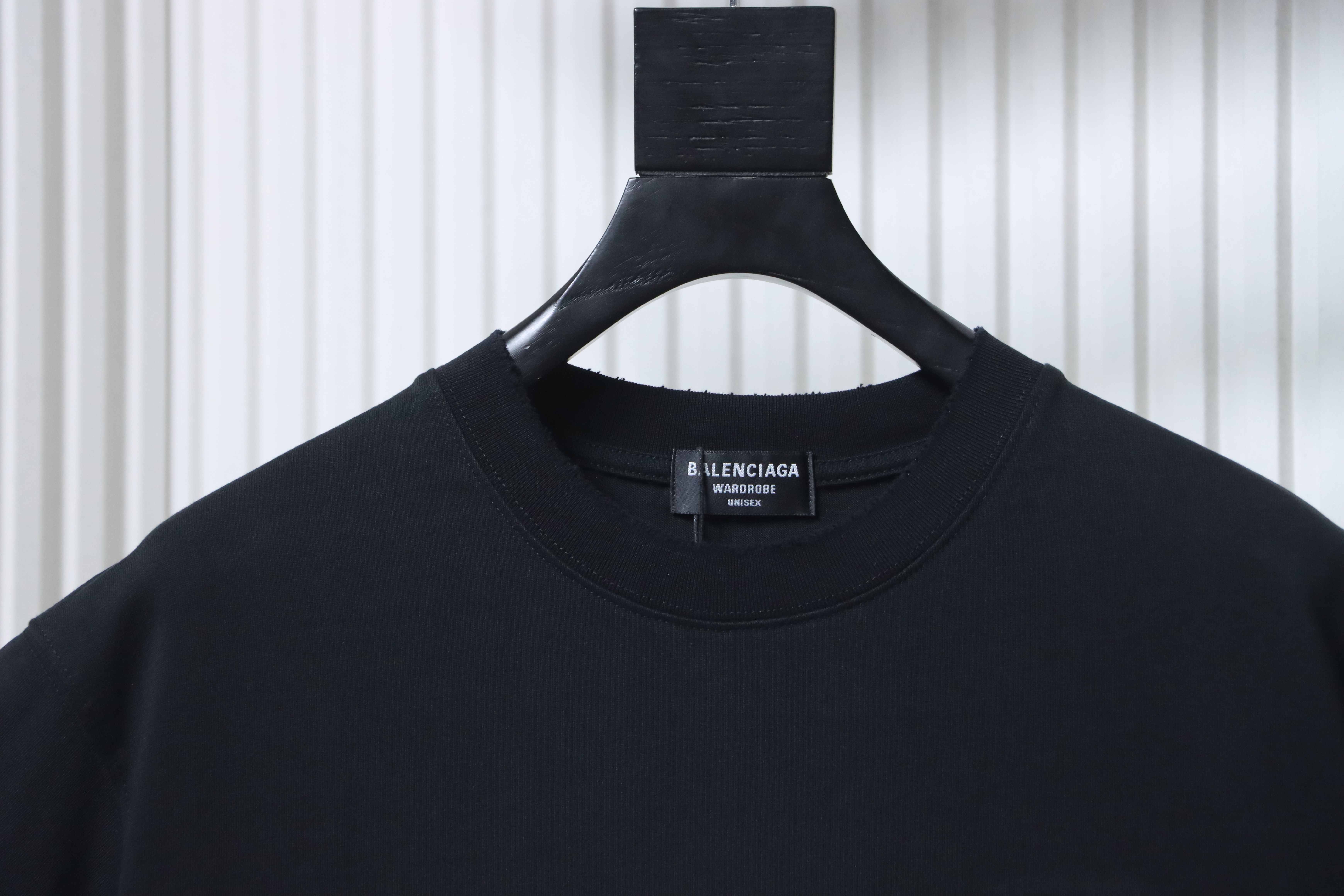 Balenciaga Black 26SS Back Wheat Embroidered T-shirt h170