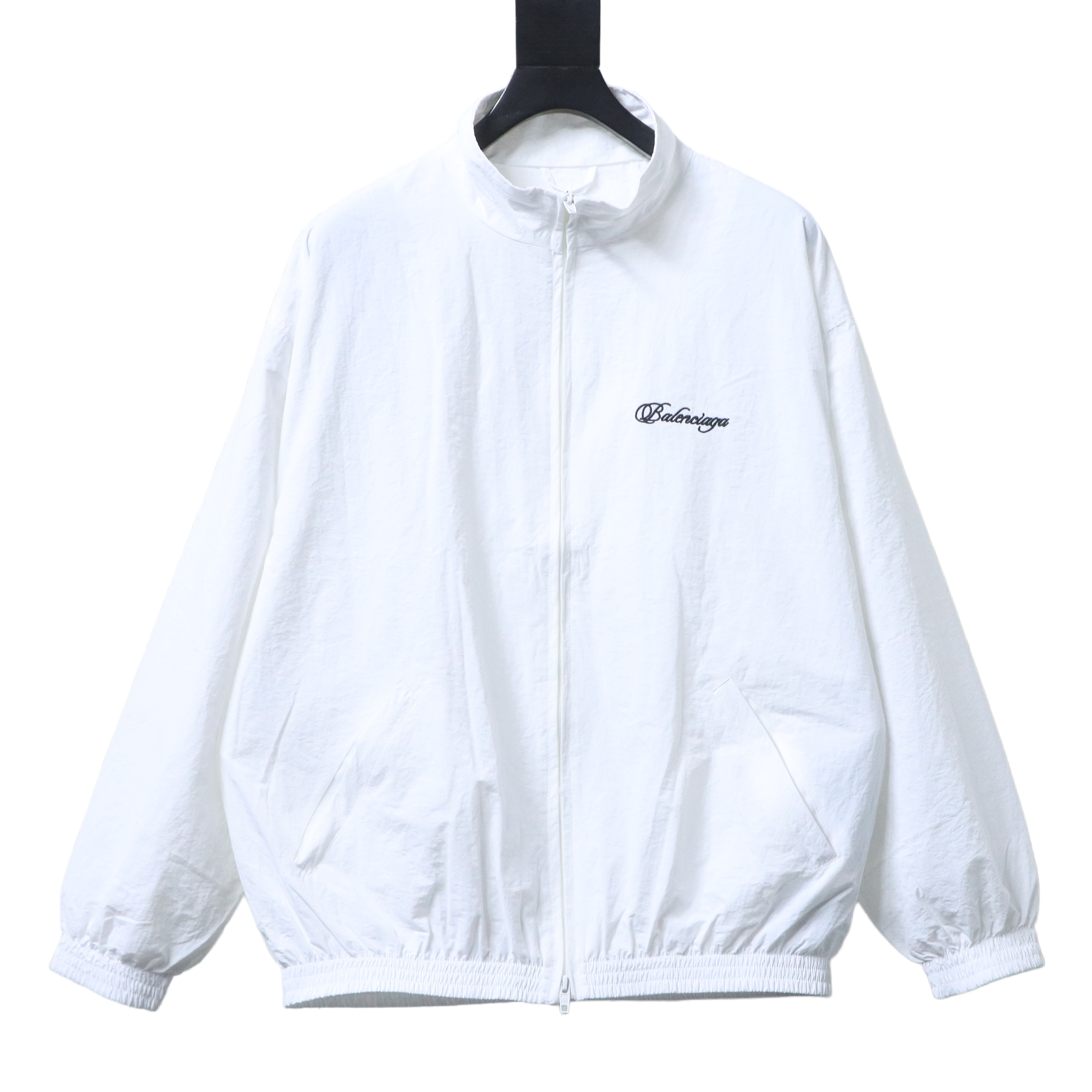 Balenciaga White 26SS Cursive Signature Letter Embroidered Tracksuit Jacket h270