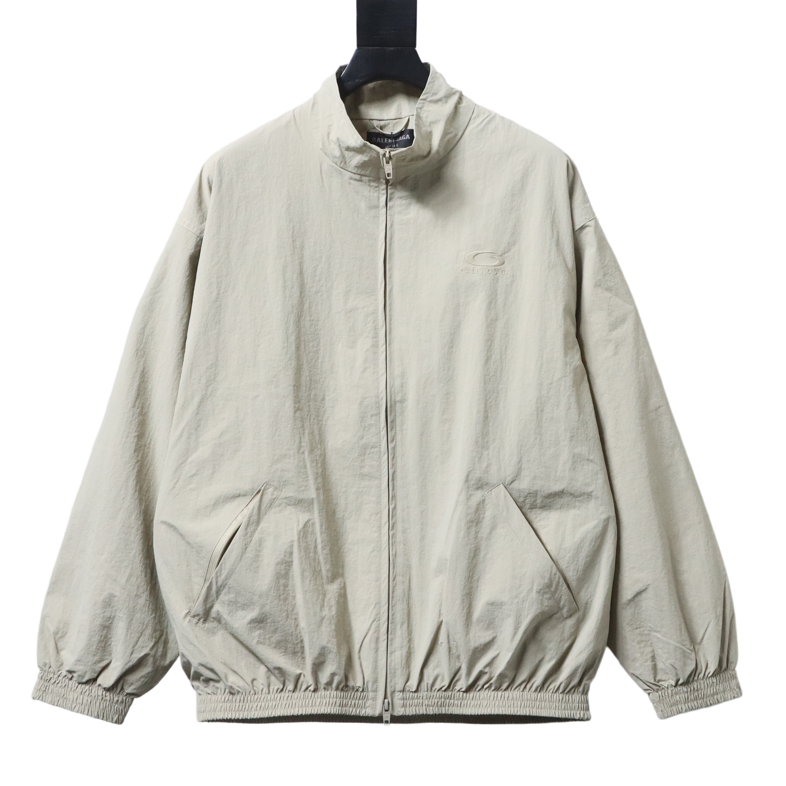 Balenciaga White 26SS Front and Back Half-Ring Letter Embroidered Tracksuit Jacket h270