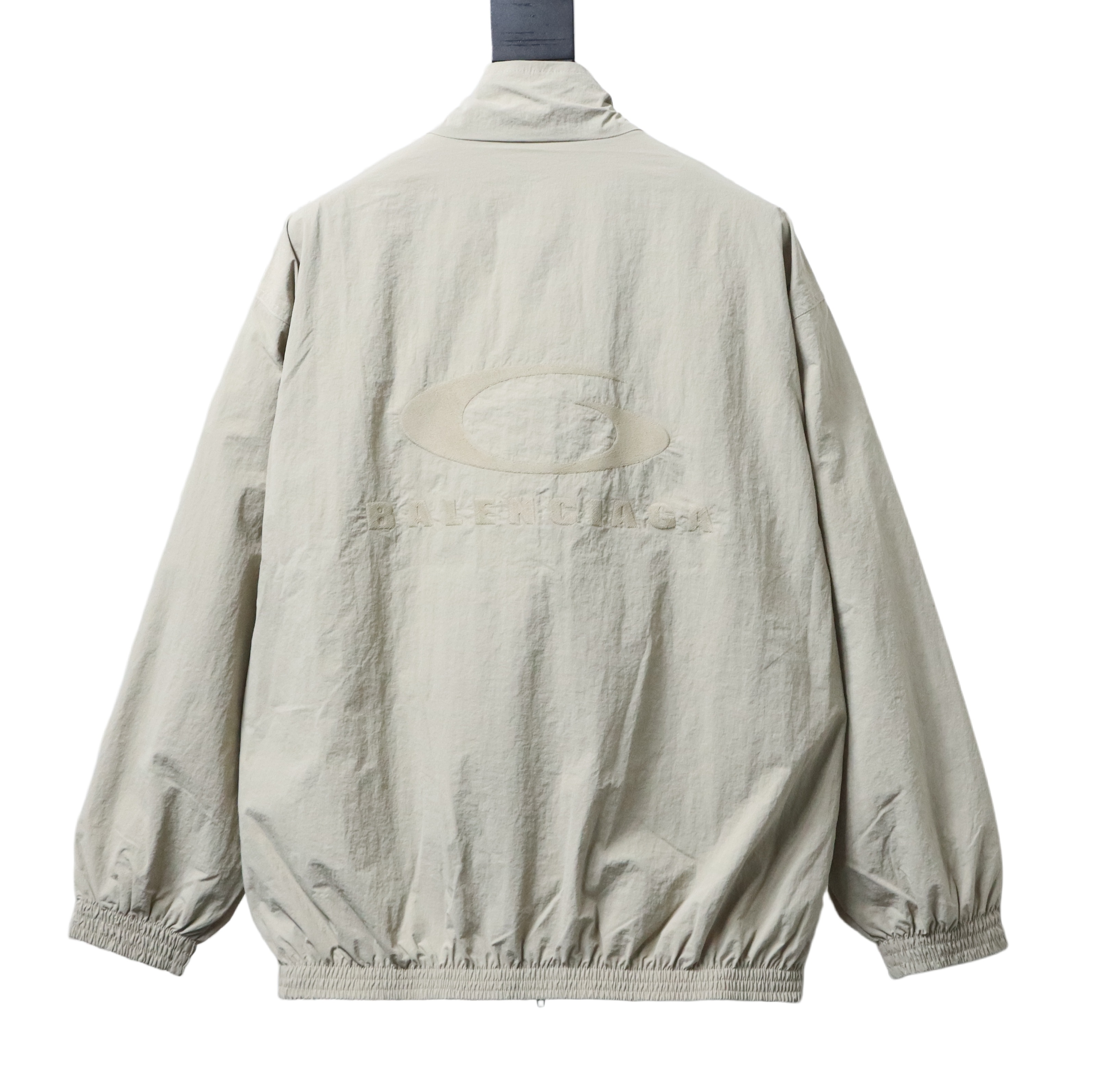 Balenciaga White 26SS Front and Back Half-Ring Letter Embroidered Tracksuit Jacket h270