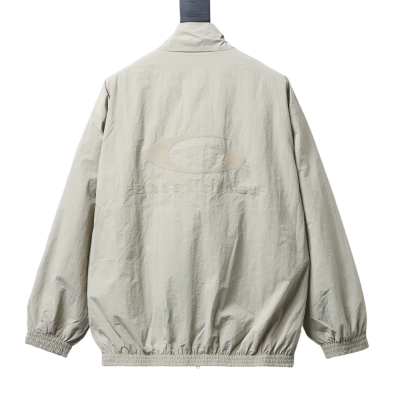 Balenciaga White 26SS Front and Back Half-Ring Letter Embroidered Tracksuit Jacket h270 02