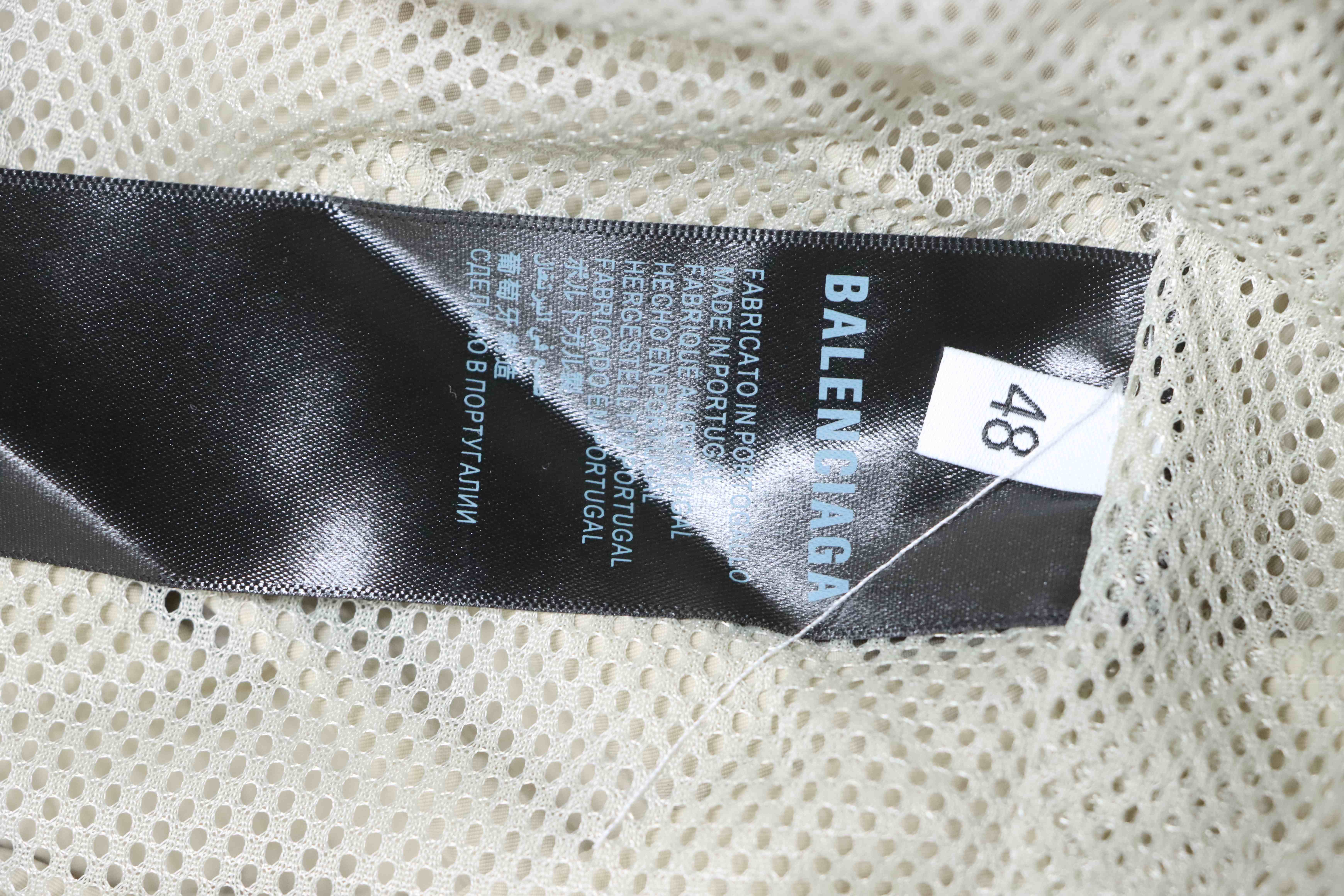 Balenciaga White 26SS Front and Back Half-Ring Letter Embroidered Tracksuit Jacket h270