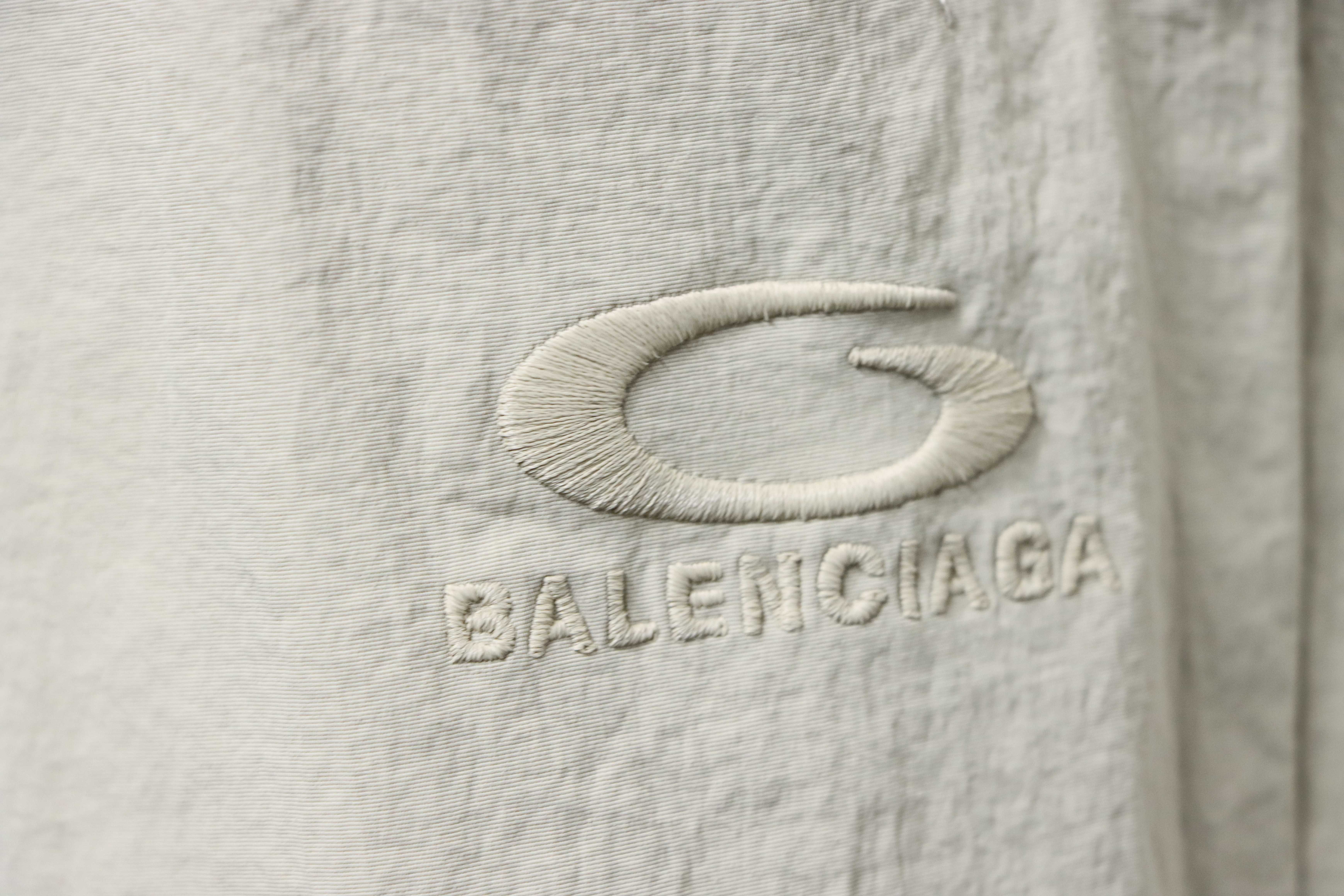 Balenciaga White 26SS Front and Back Half-Ring Letter Embroidered Tracksuit Pants h230