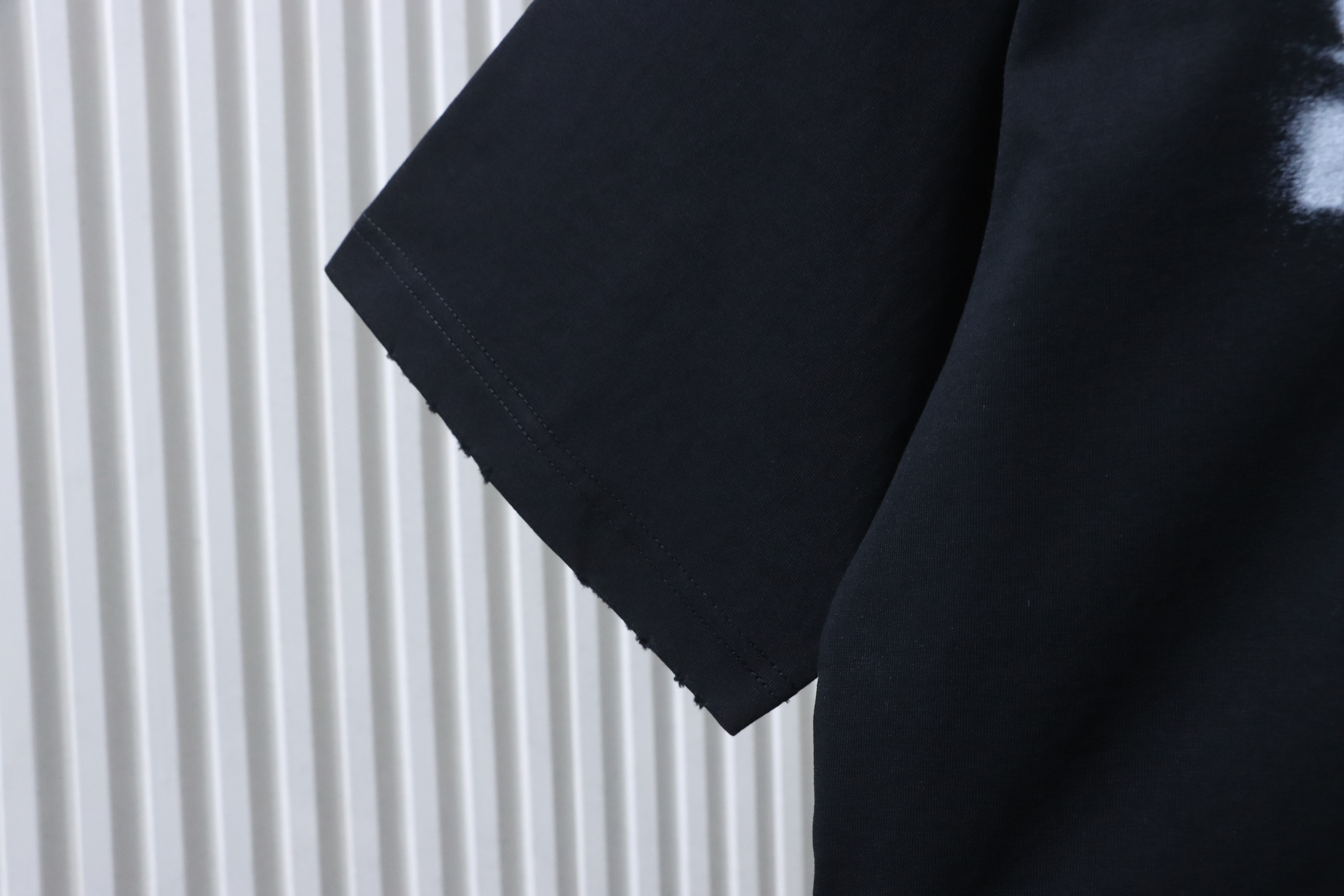 Balenciaga Black 26SS Glossy Double-Layer Wrinkled Tape T-shirt h190