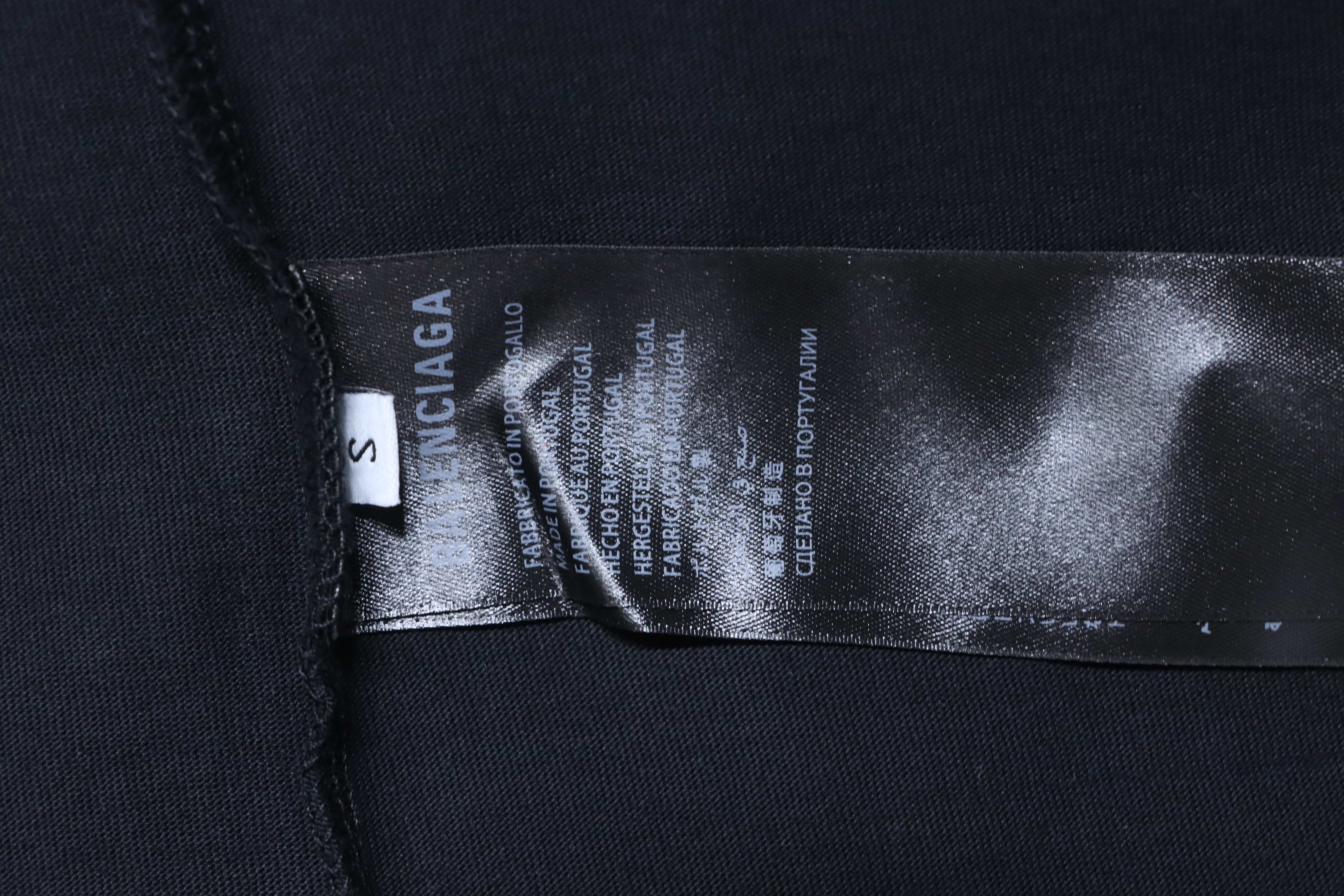 Balenciaga Black 26SS Glossy Double-Layer Wrinkled Tape T-shirt h190