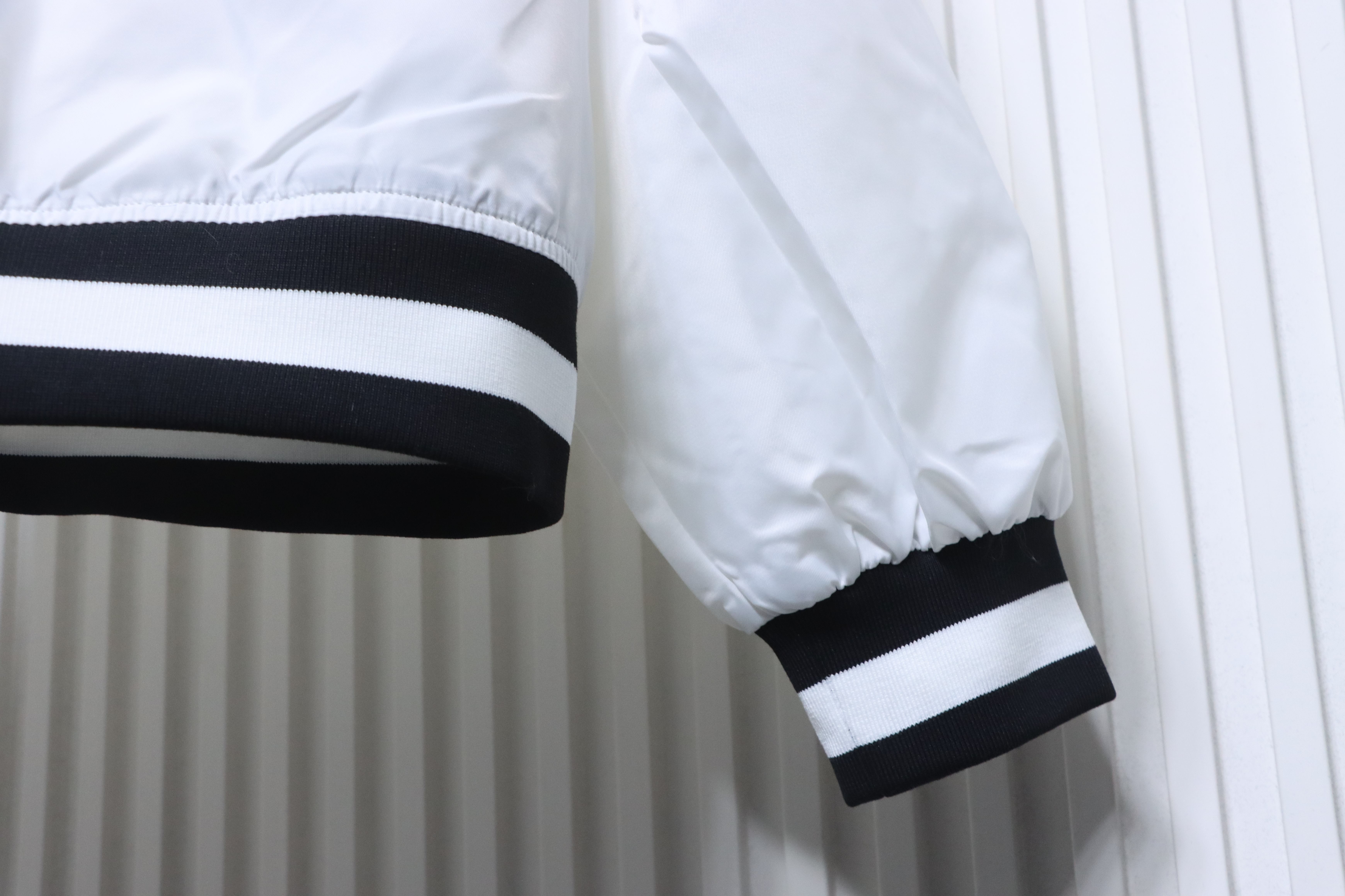 Balenciaga White 26SS NBA Collaboration Embroidered Baseball Flight Jacket h270