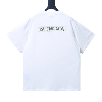 Balenciaga White 26SS New Tape Label T-shirt h160 01
