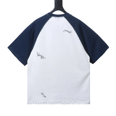 Balenciaga White 26SS Signature Letter Printed Spliced T-shirt h160 02